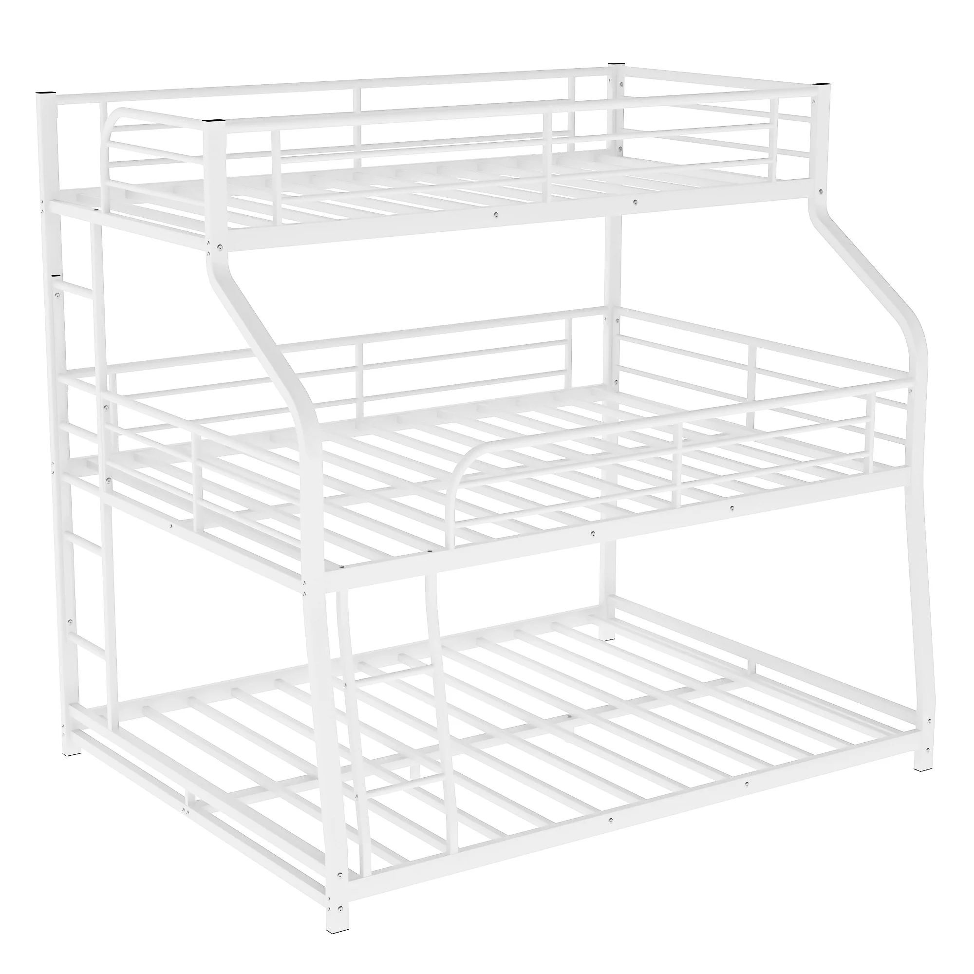 Black Twin Xl Over Full Xl Over Queen Size Bunk Bed By Homeroots - Image 13