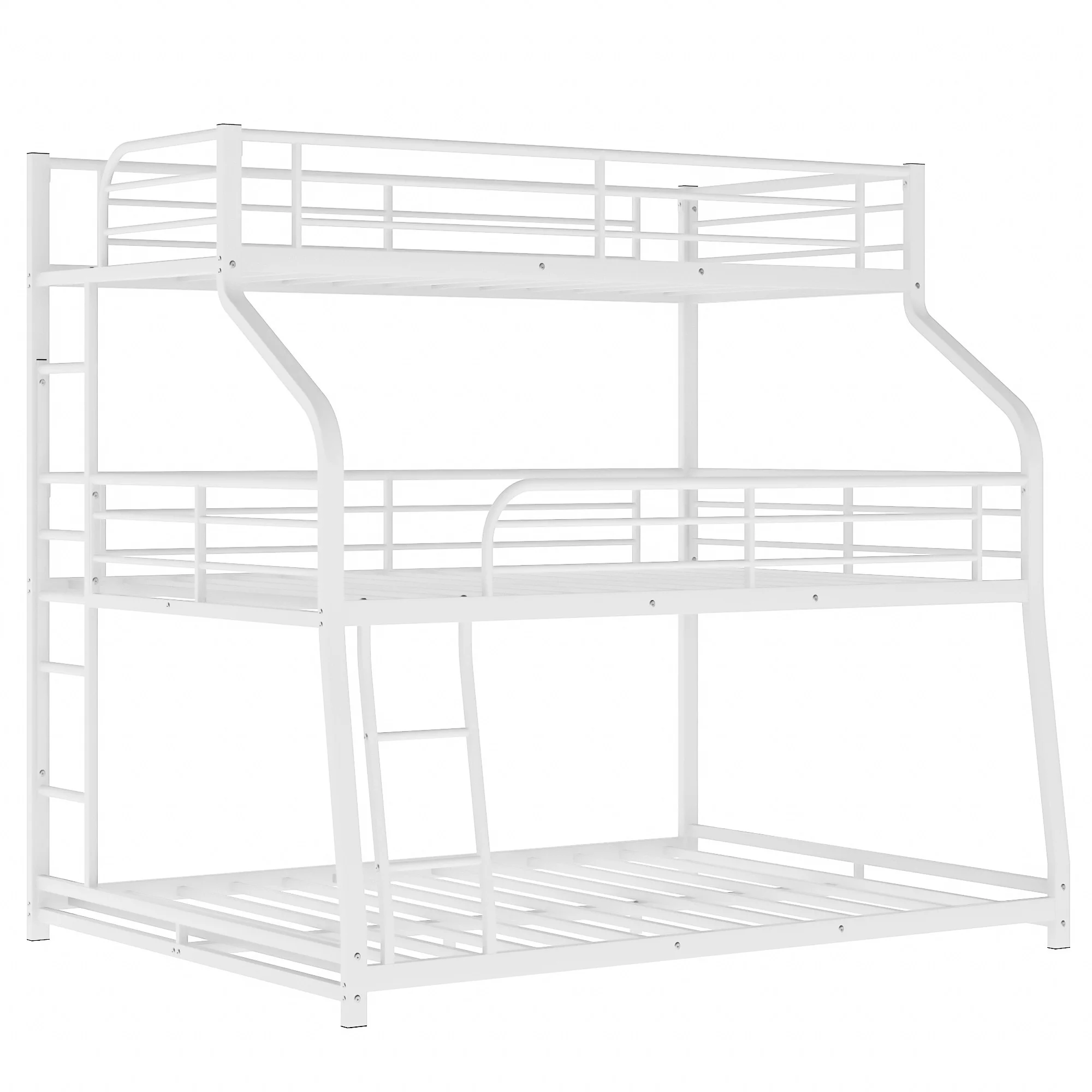 Black Twin Xl Over Full Xl Over Queen Size Bunk Bed By Homeroots - Image 14