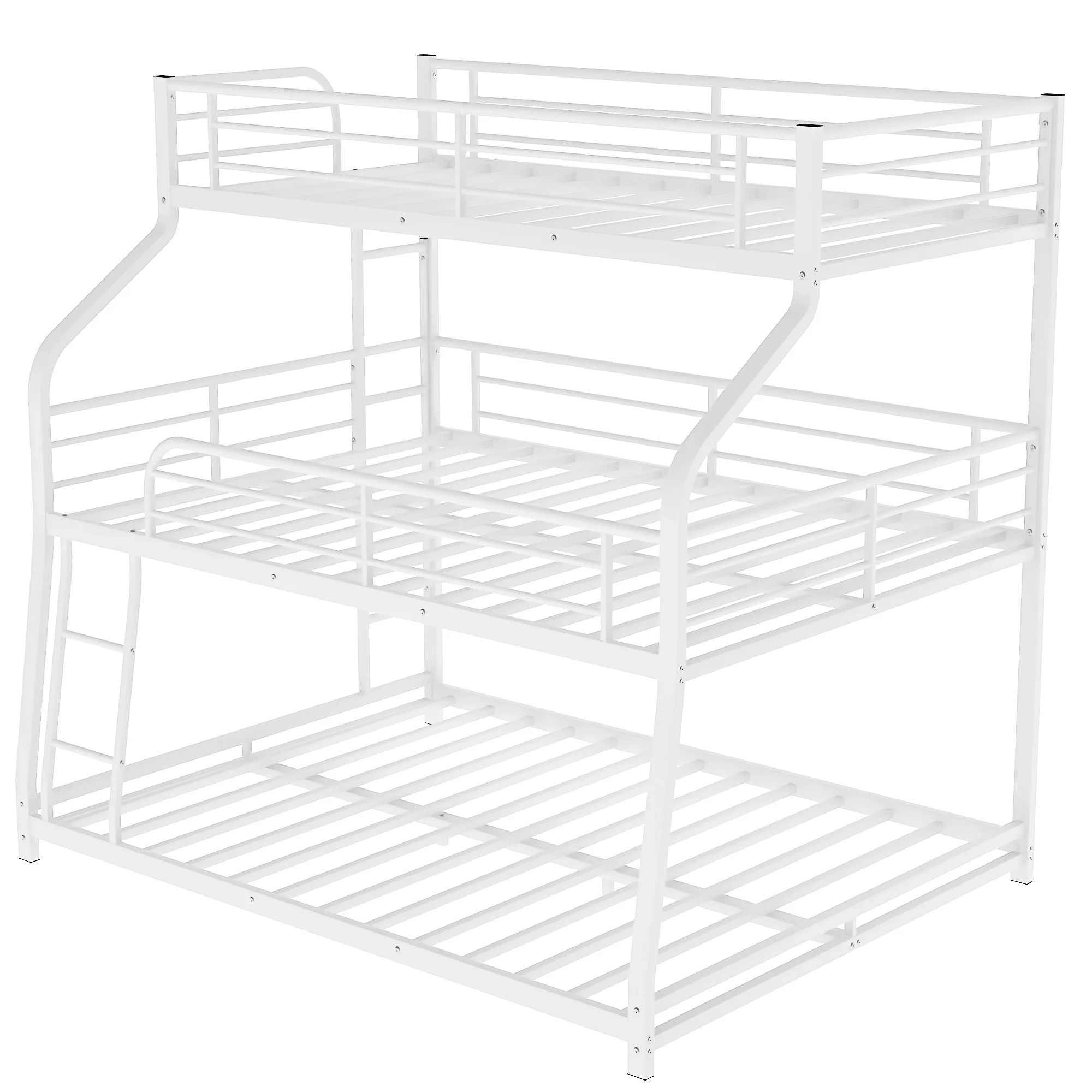 Black Twin Xl Over Full Xl Over Queen Size Bunk Bed By Homeroots - Image 15