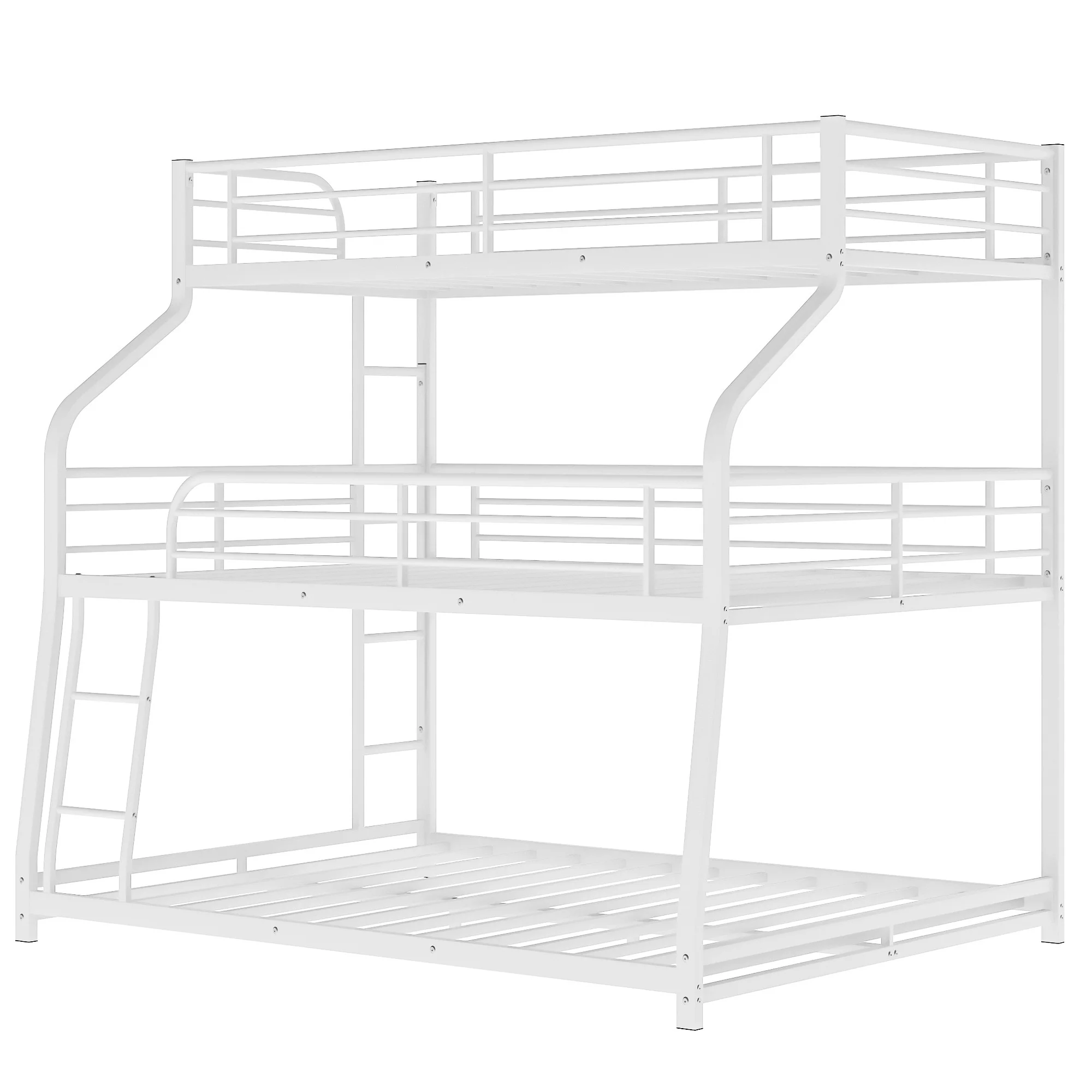 Black Twin Xl Over Full Xl Over Queen Size Bunk Bed By Homeroots - Image 16