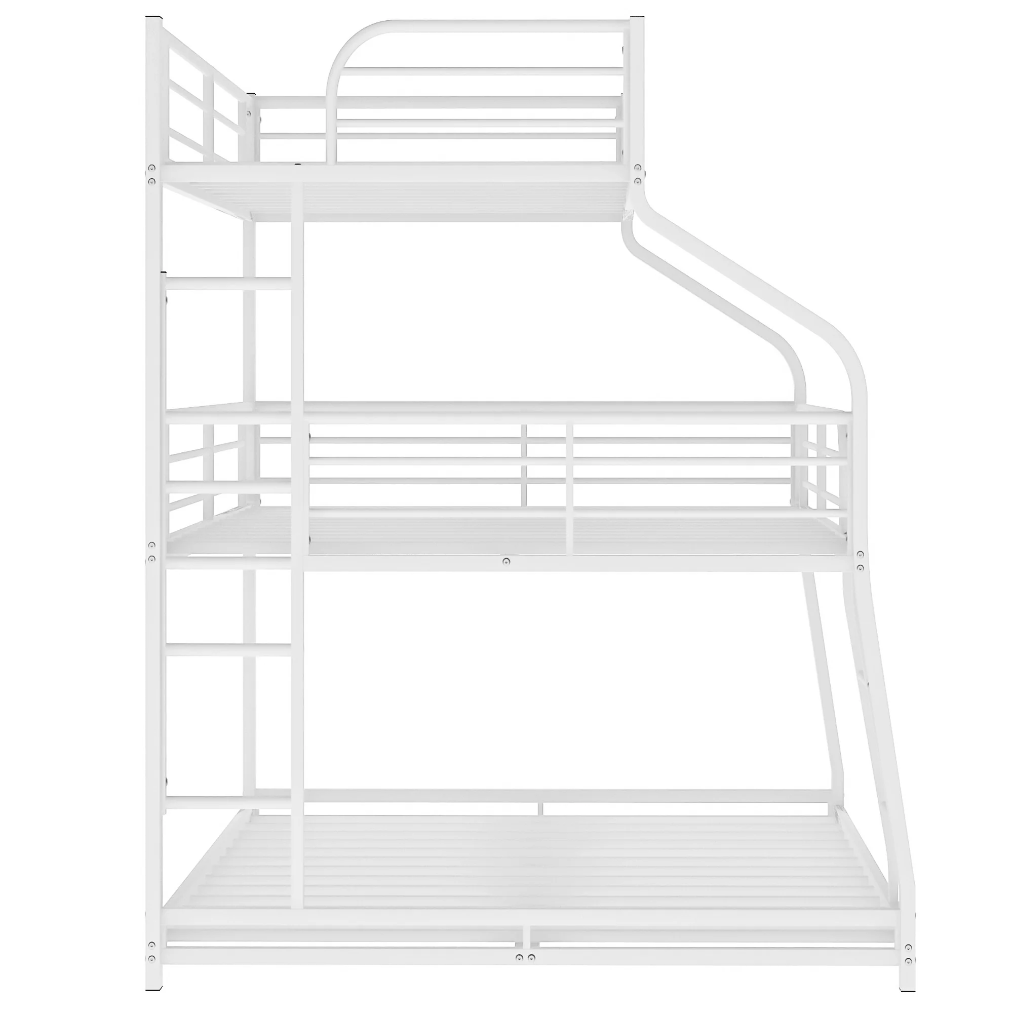 Black Twin Xl Over Full Xl Over Queen Size Bunk Bed By Homeroots - Image 18