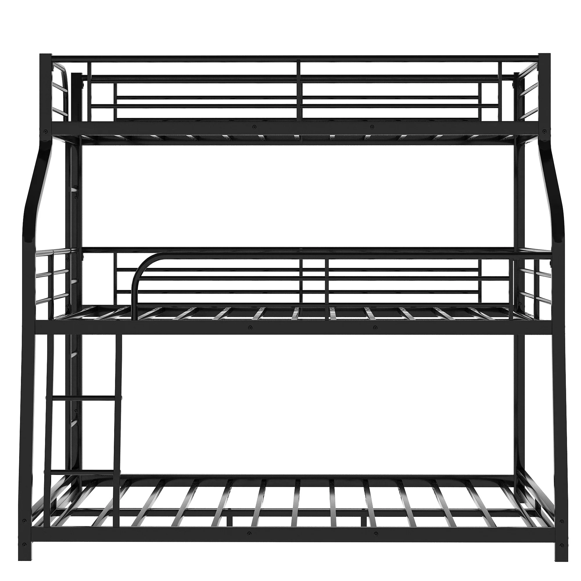 Black Twin Xl Over Full Xl Over Queen Size Bunk Bed By Homeroots - Image 8
