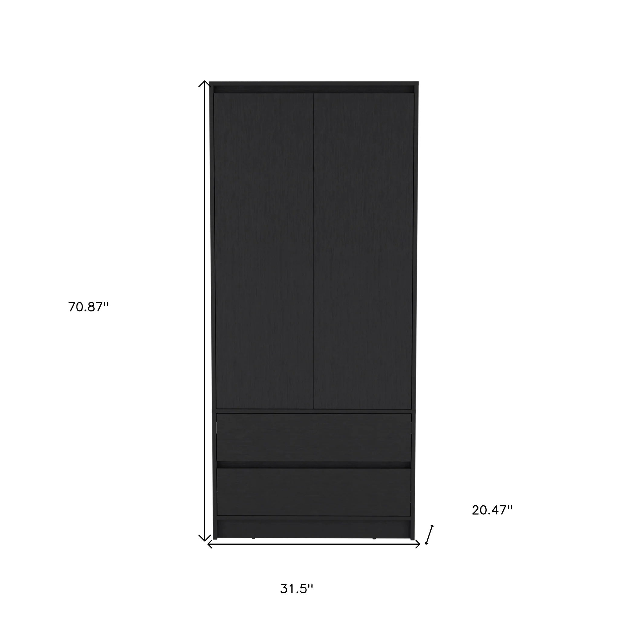 Black Two Drawer Combo Dresser By Homeroots - Image 7