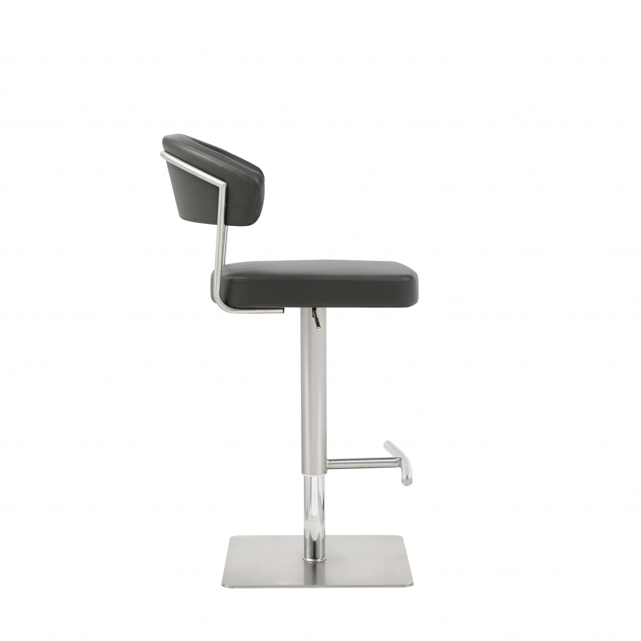 Black Upholstered Back and Seat Bar Stool By Homeroots - Image 3