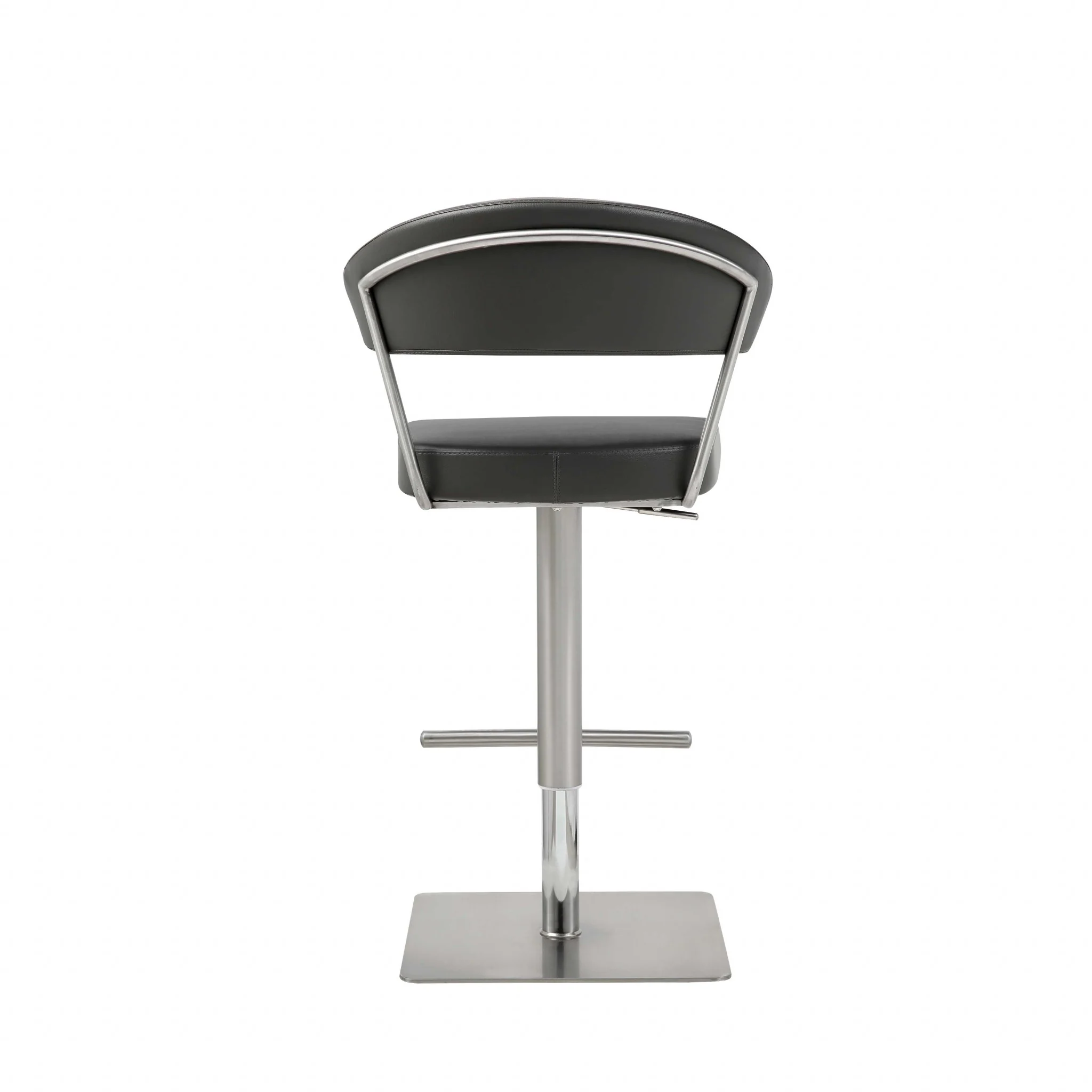 Black Upholstered Back and Seat Bar Stool By Homeroots - Image 4