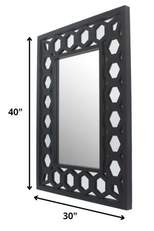 Black Vintage Dressing - Mirror By Homeroots - Image 2