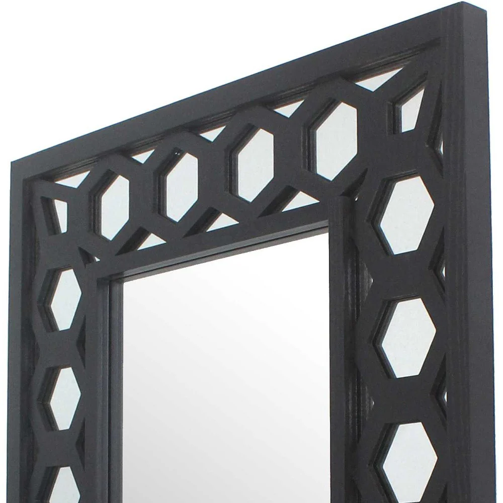 Black Vintage Dressing - Mirror By Homeroots - Image 4