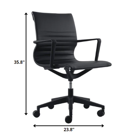 Black Vinyl Fle Tilt Chair By Homeroots - Image 2