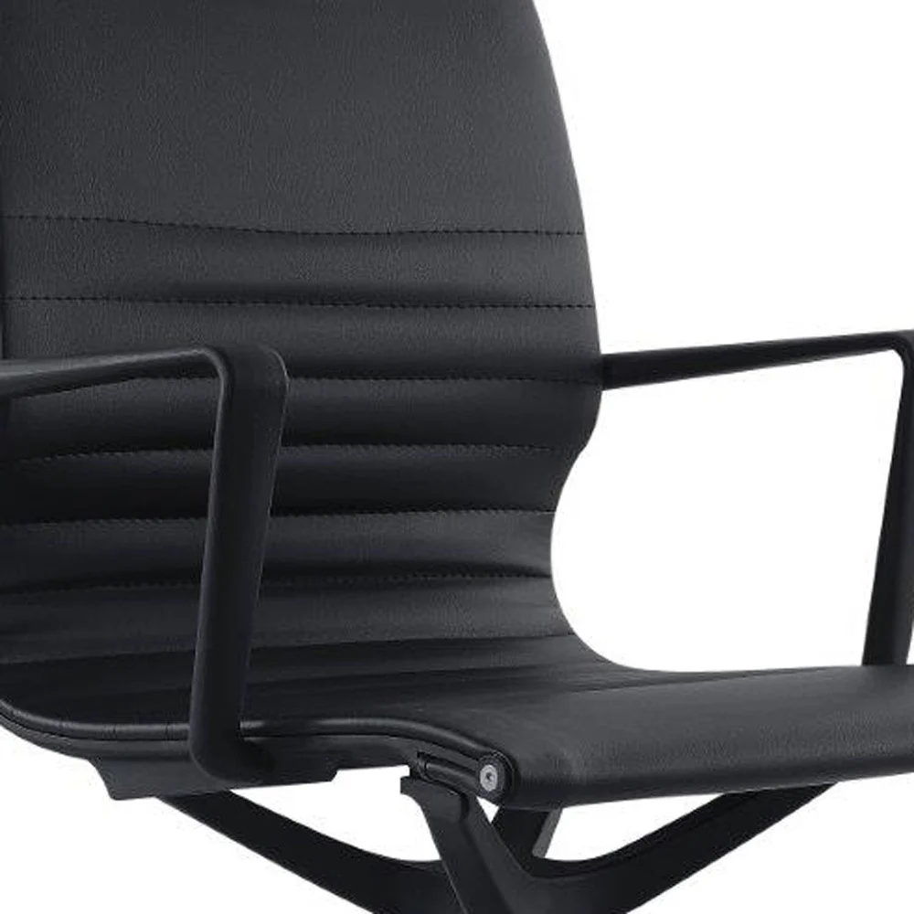 Black Vinyl Fle Tilt Chair By Homeroots - Image 3