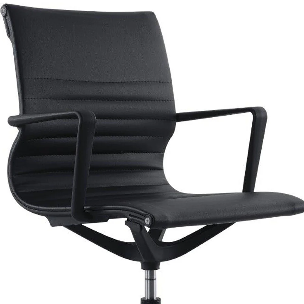 Black Vinyl Fle Tilt Chair By Homeroots - Image 4