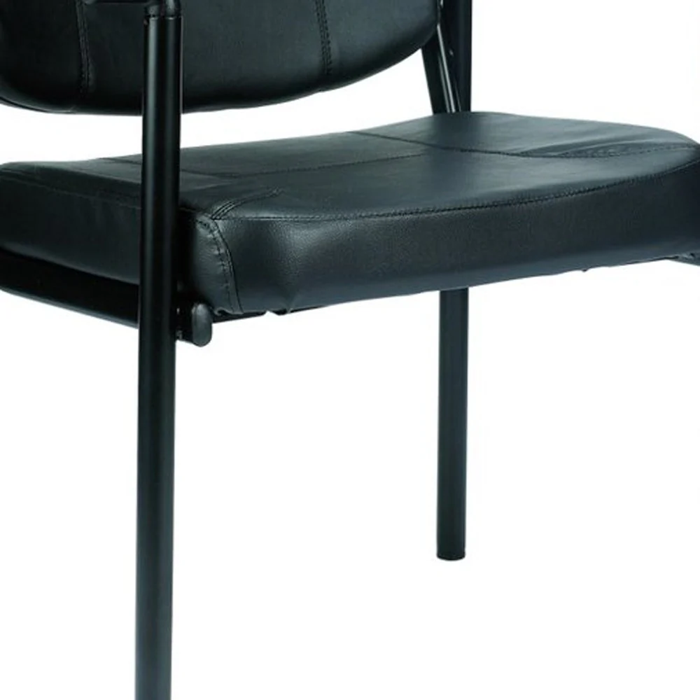 Black Vinyl Guest Chair By Homeroots - Image 5
