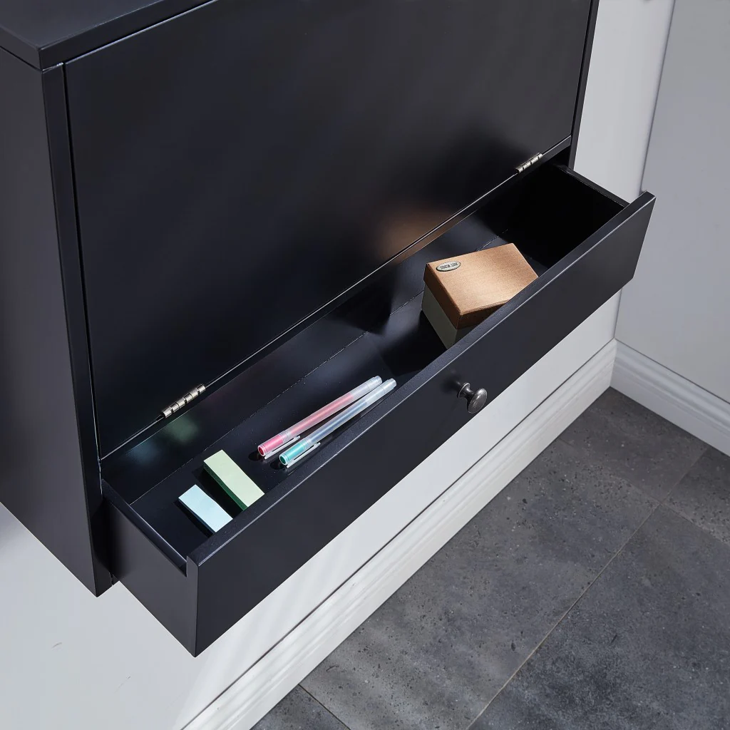 Black Wall Mount Folding Desk By Homeroots - Image 2
