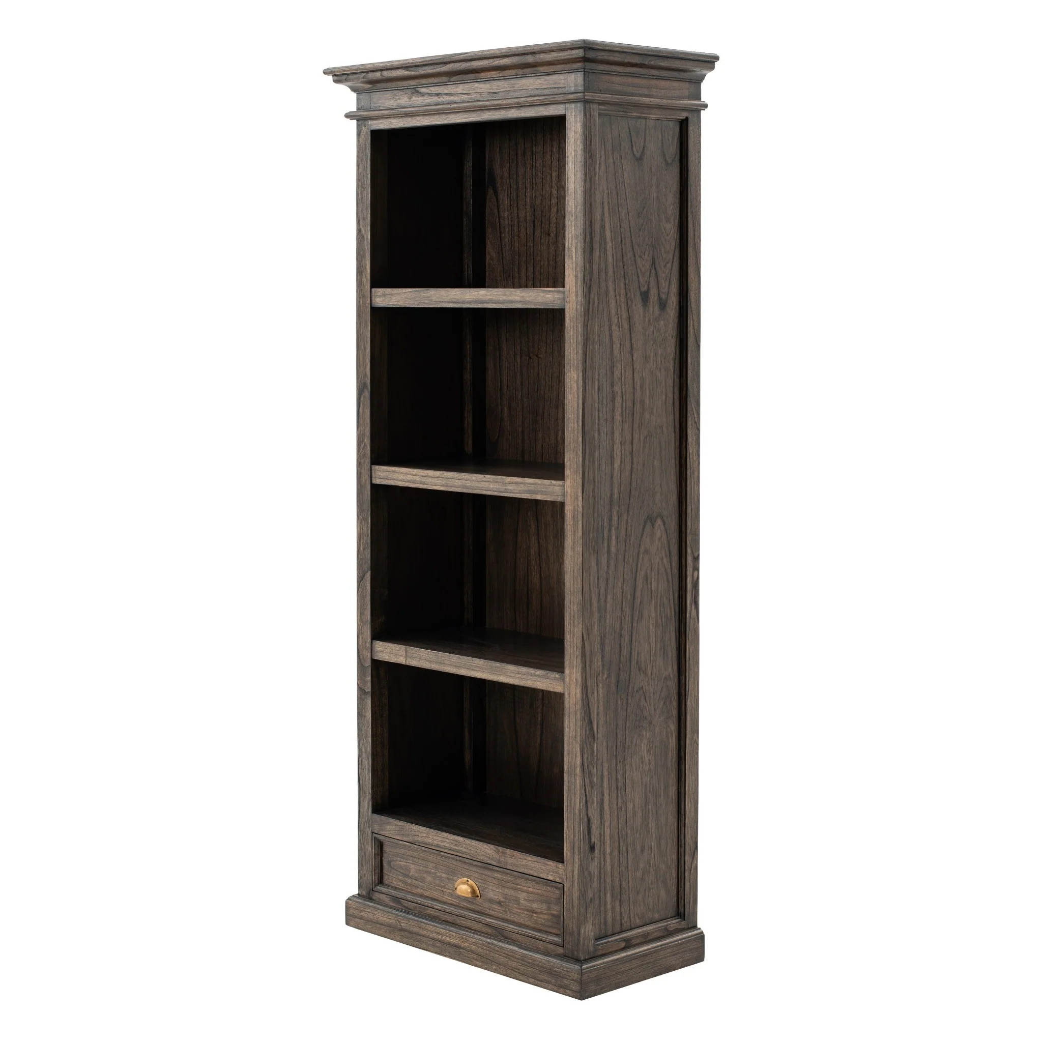Black Wash Bookcase With One Drawer By Homeroots - Image 2