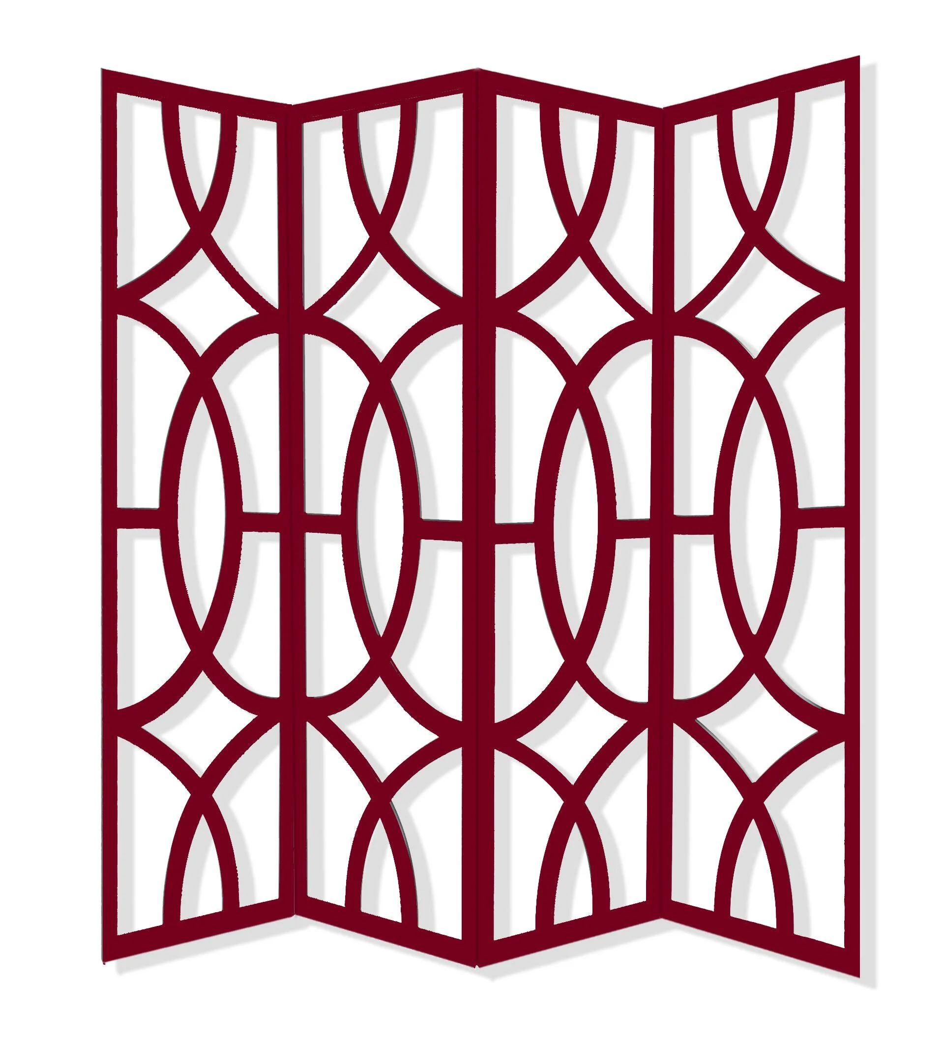 Black Wood 4 Panles Screen By Homeroots - Image 3