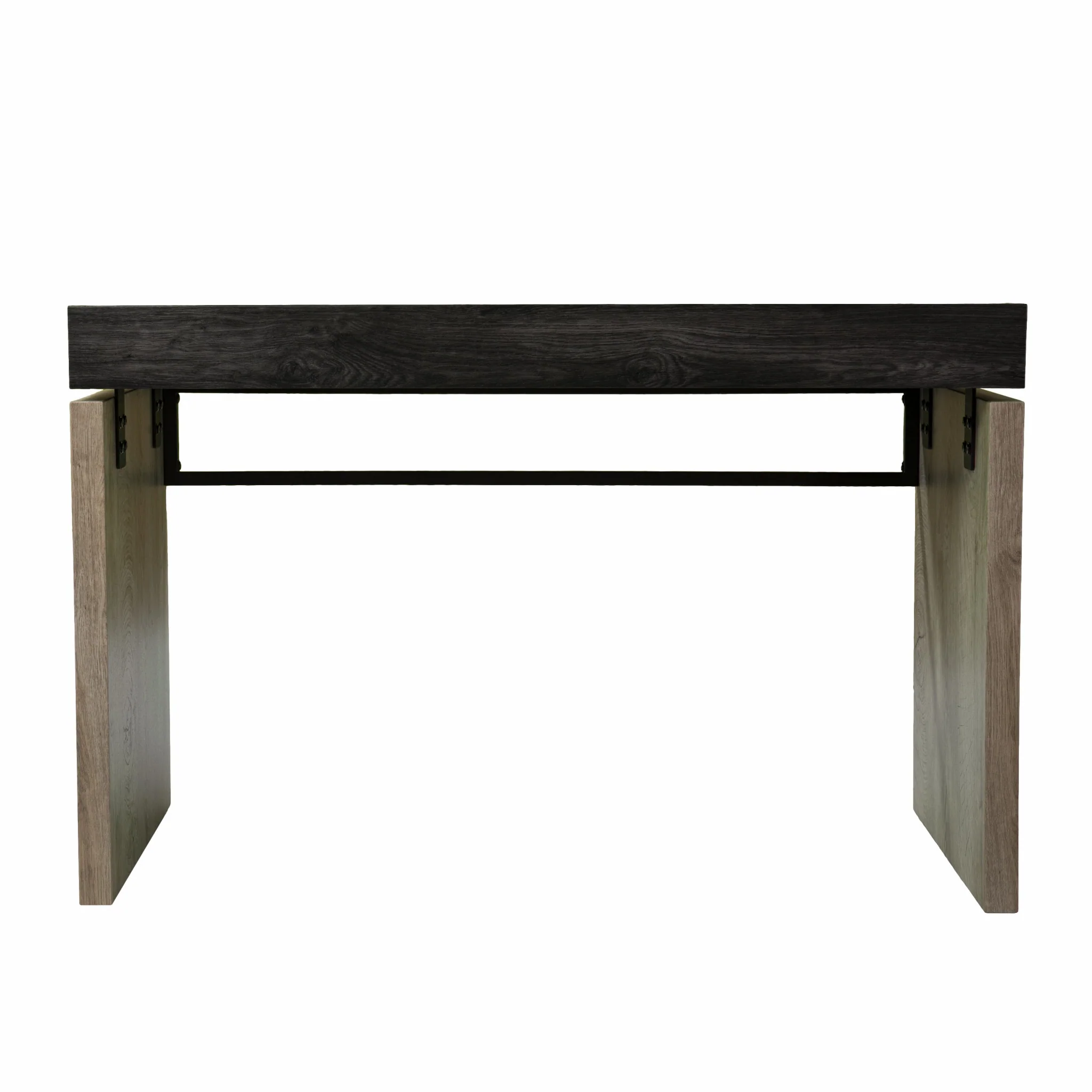 Black Wood and Iron Writing Desk By Homeroots - Image 3