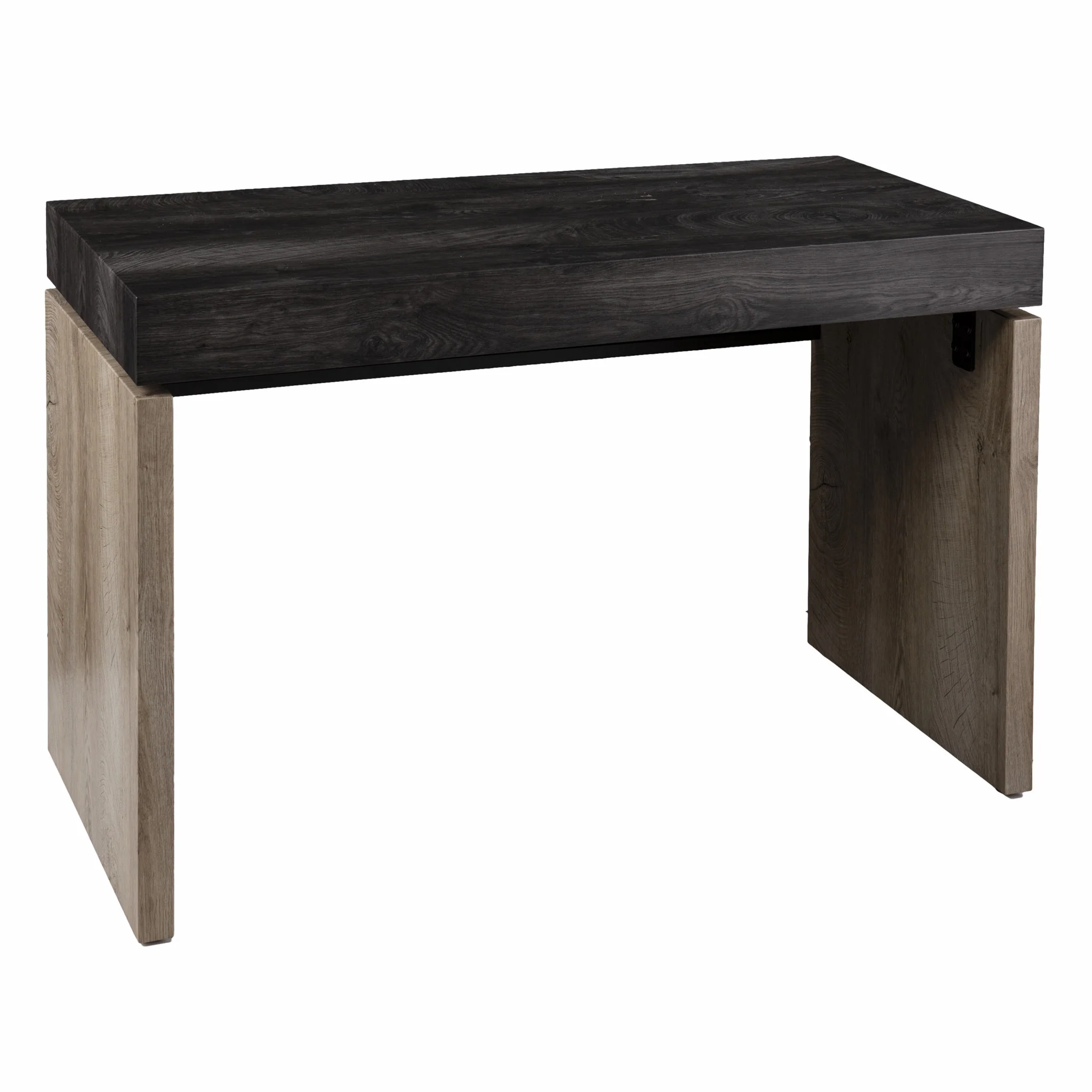 Black Wood and Iron Writing Desk By Homeroots - Image 4