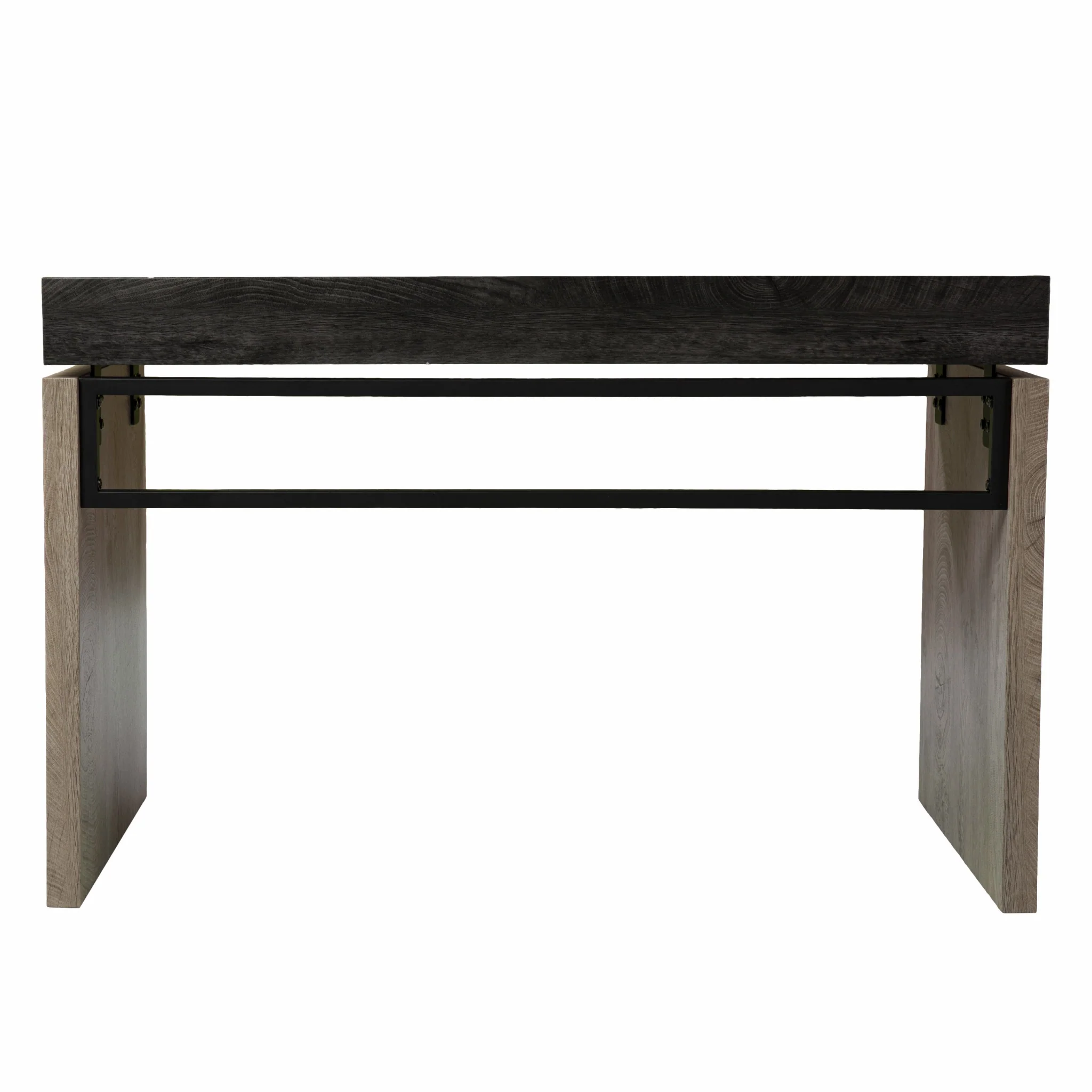 Black Wood and Iron Writing Desk By Homeroots - Image 6