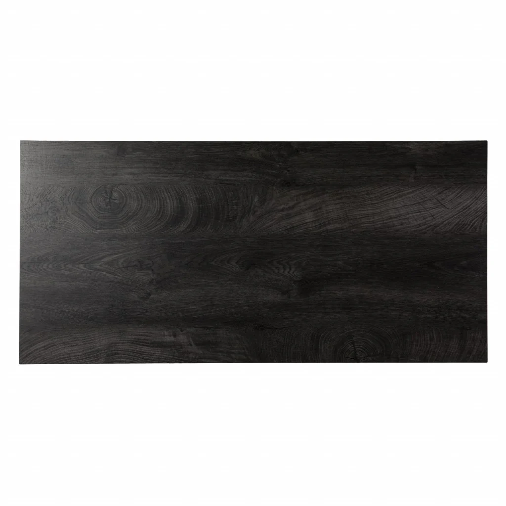 Black Wood and Iron Writing Desk By Homeroots - Image 8