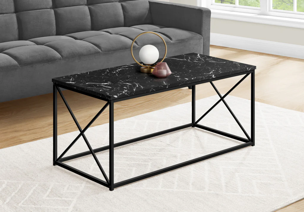 Black Wood And Metal Coffee Table By Homeroots - Image 2