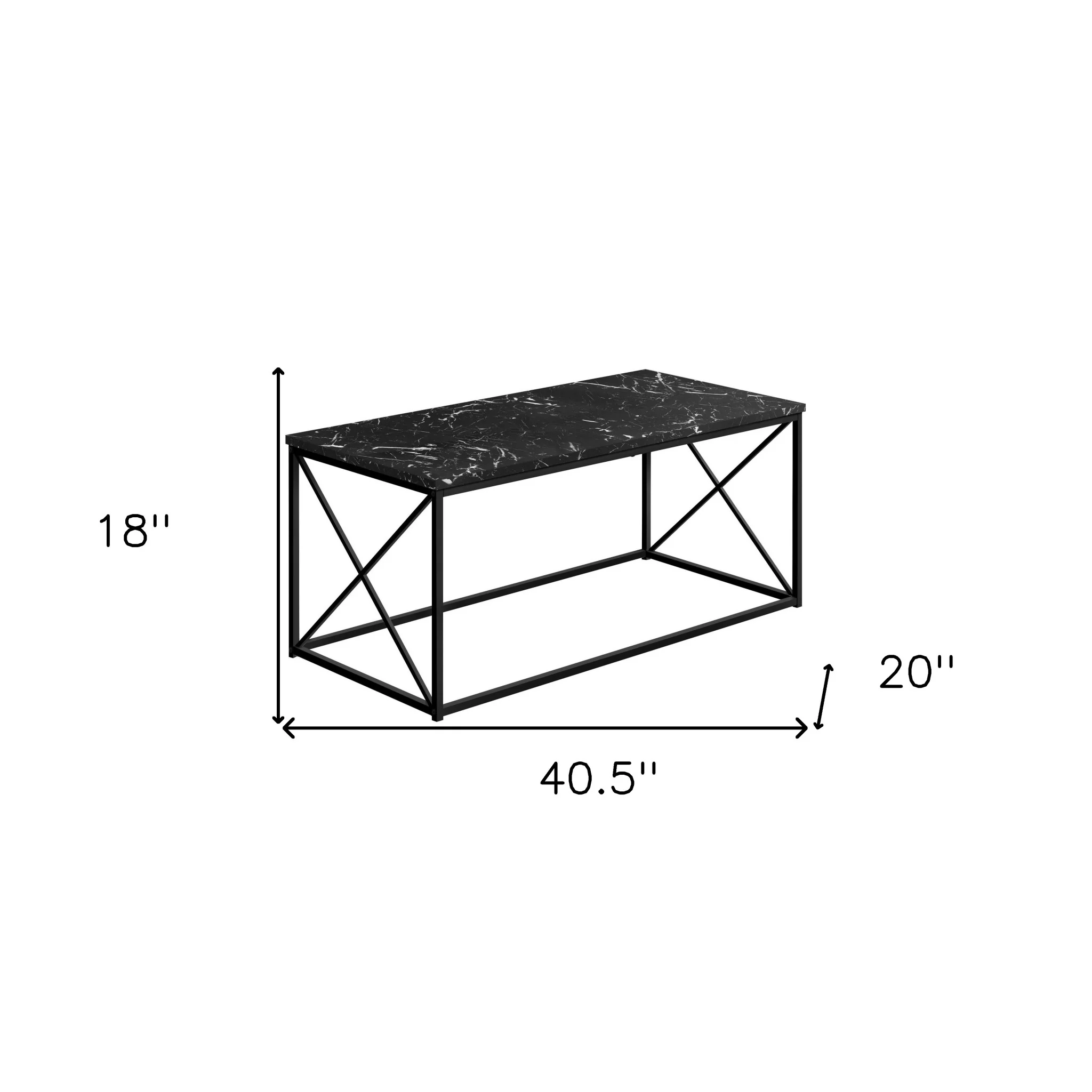 Black Wood And Metal Coffee Table By Homeroots - Image 4