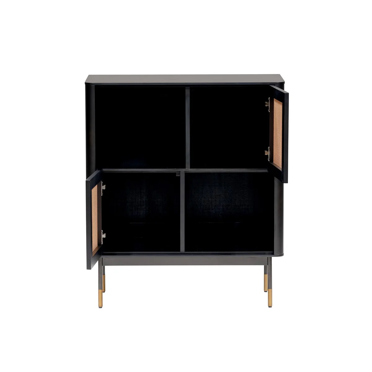 Black Wood And Wicker Accent Cabinet By Homeroots - Image 3