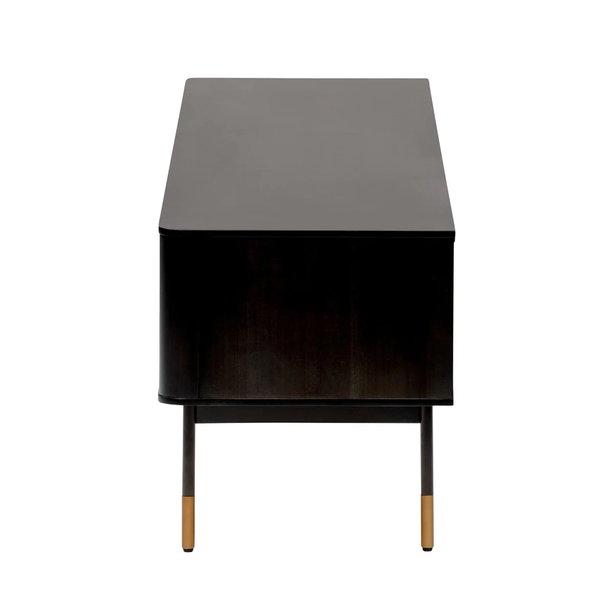 Black Wood and Wicker Media Stand By Homeroots - Image 6