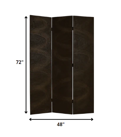 Black Wood Canvas Screen By Homeroots - Image 2