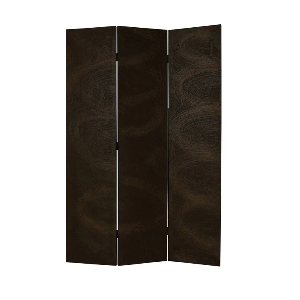 Black Wood Canvas Screen By Homeroots - Image 3