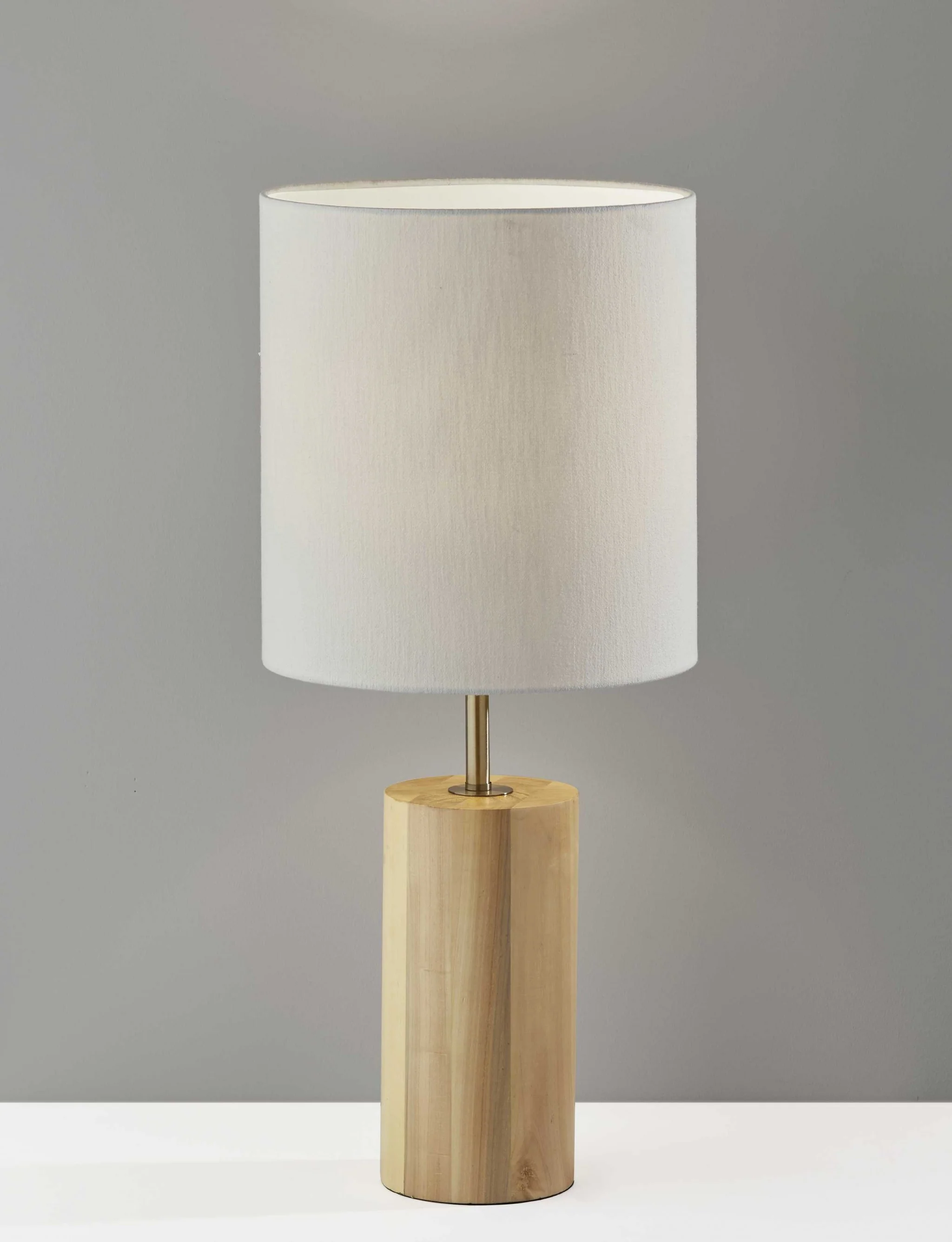Black Wood Circular Block Table Lamp - Image 2