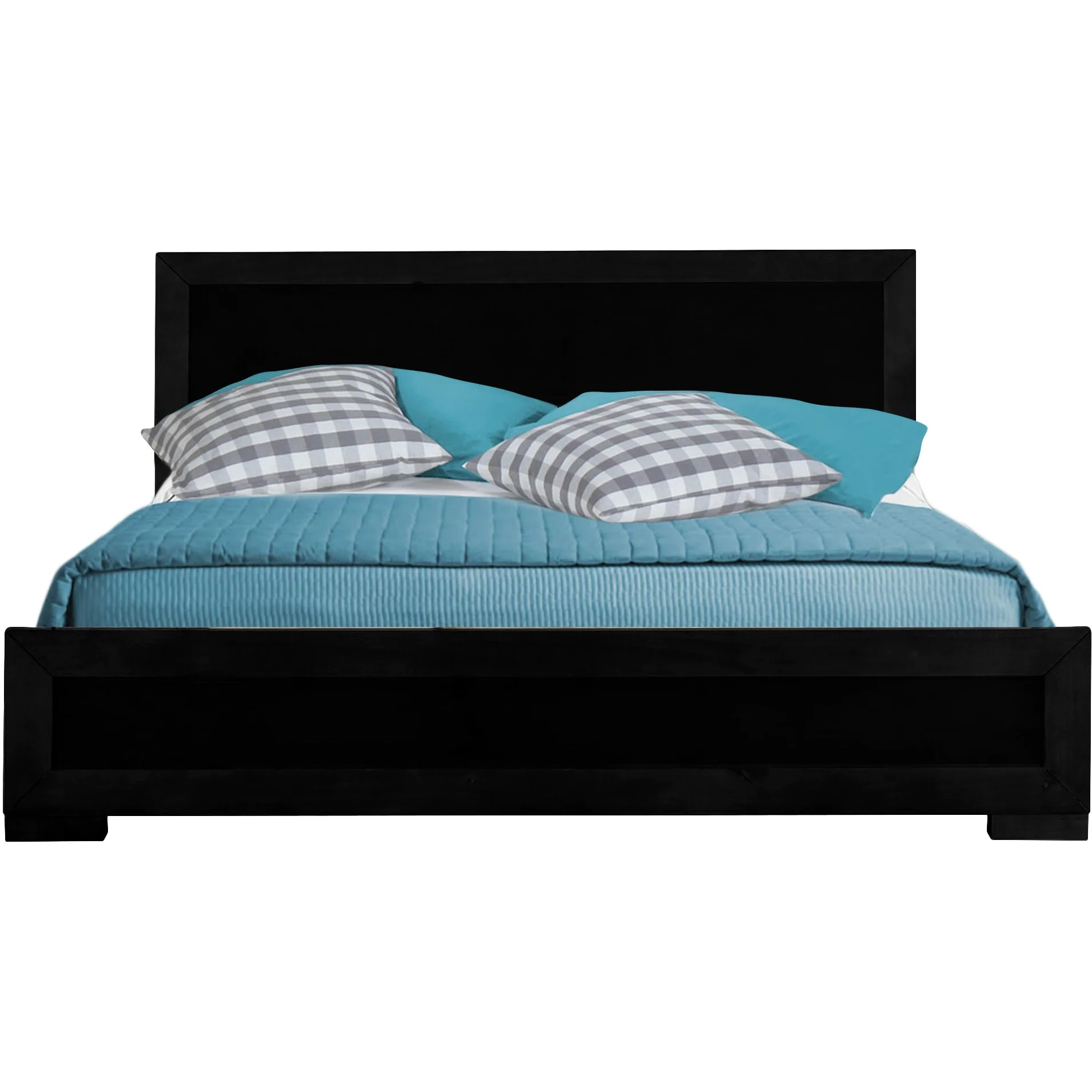 Black Wood Full Platform Bed By Homeroots - 397072 - Image 2