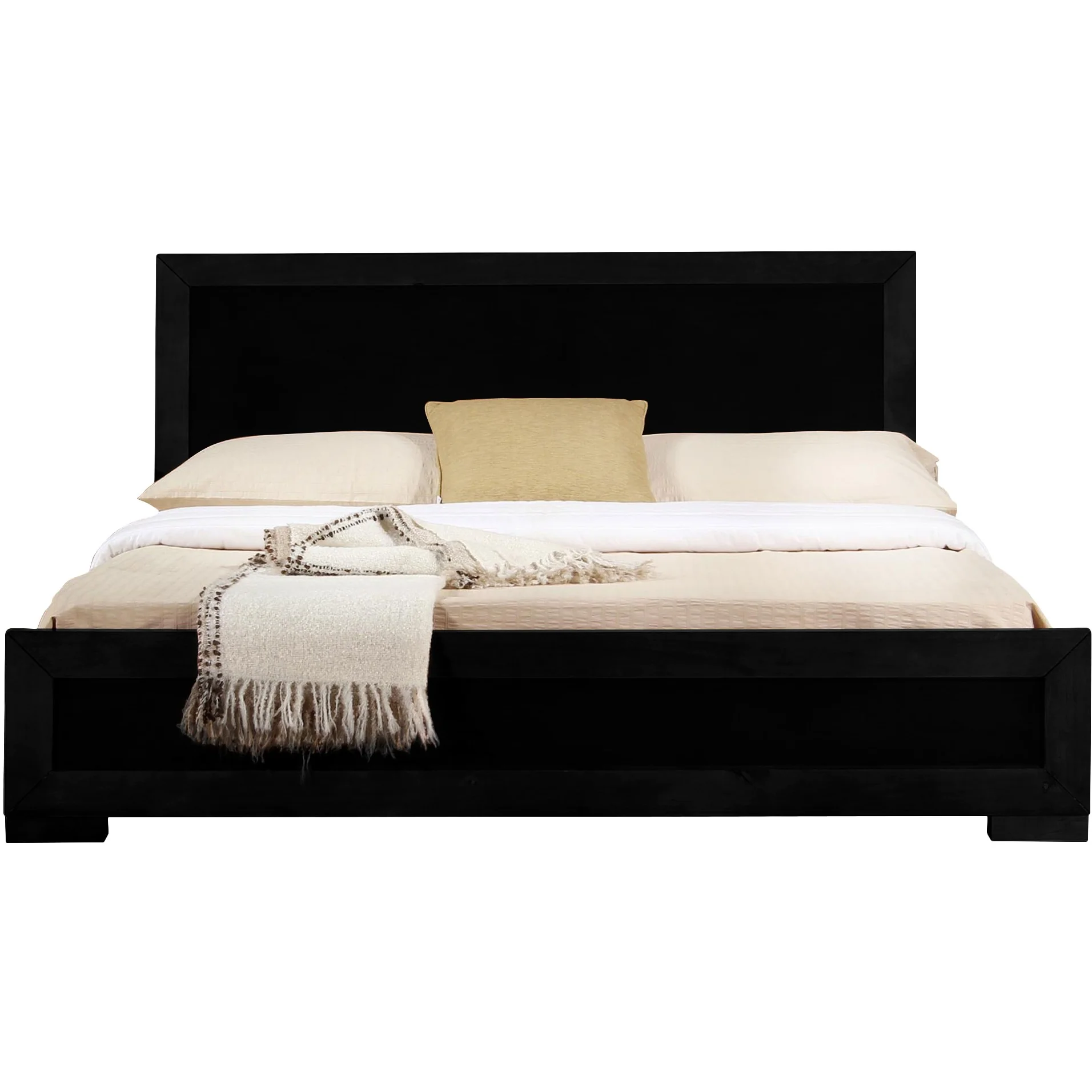 Black Wood King Platform Bed By Homeroots - 397114 - Image 2