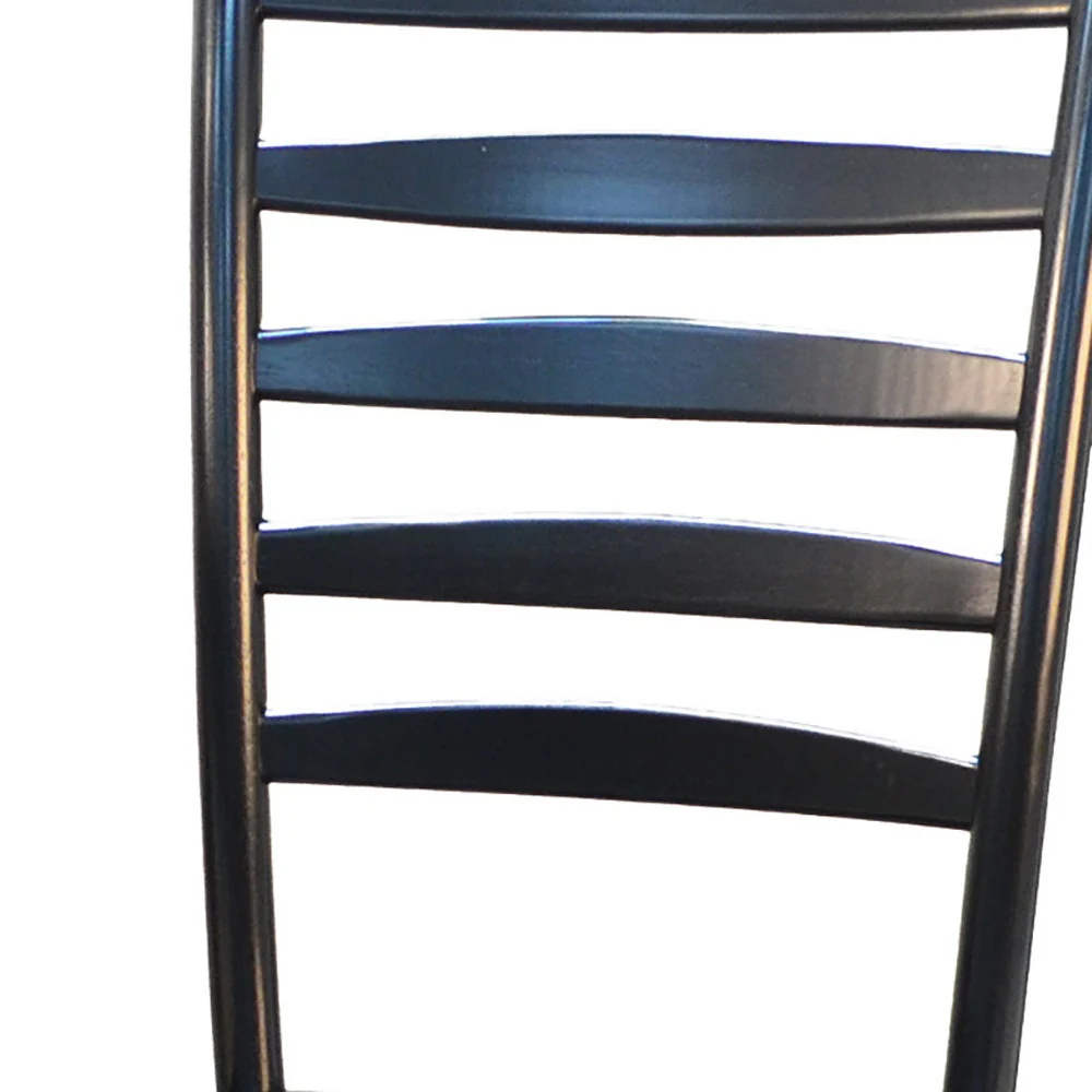 Black Wood Ladder Back Dining Side Chair By Homeroots - Image 3