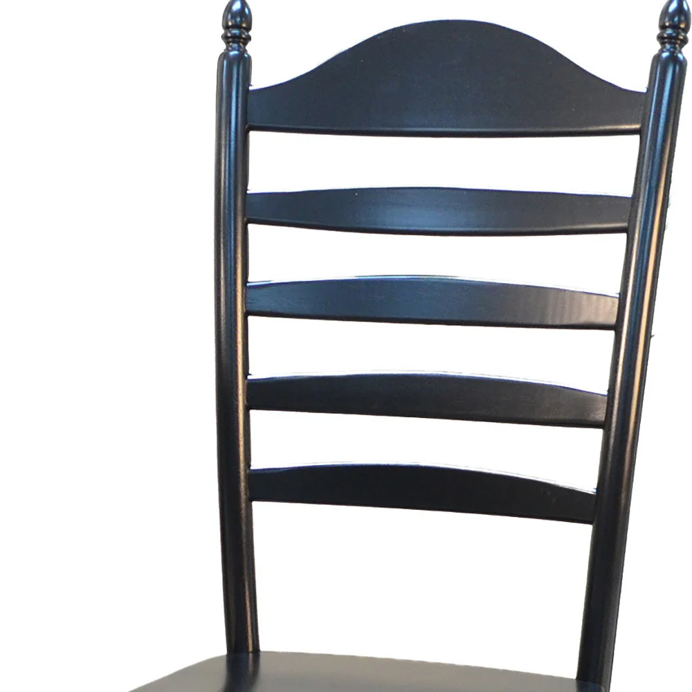 Black Wood Ladder Back Dining Side Chair By Homeroots - Image 4