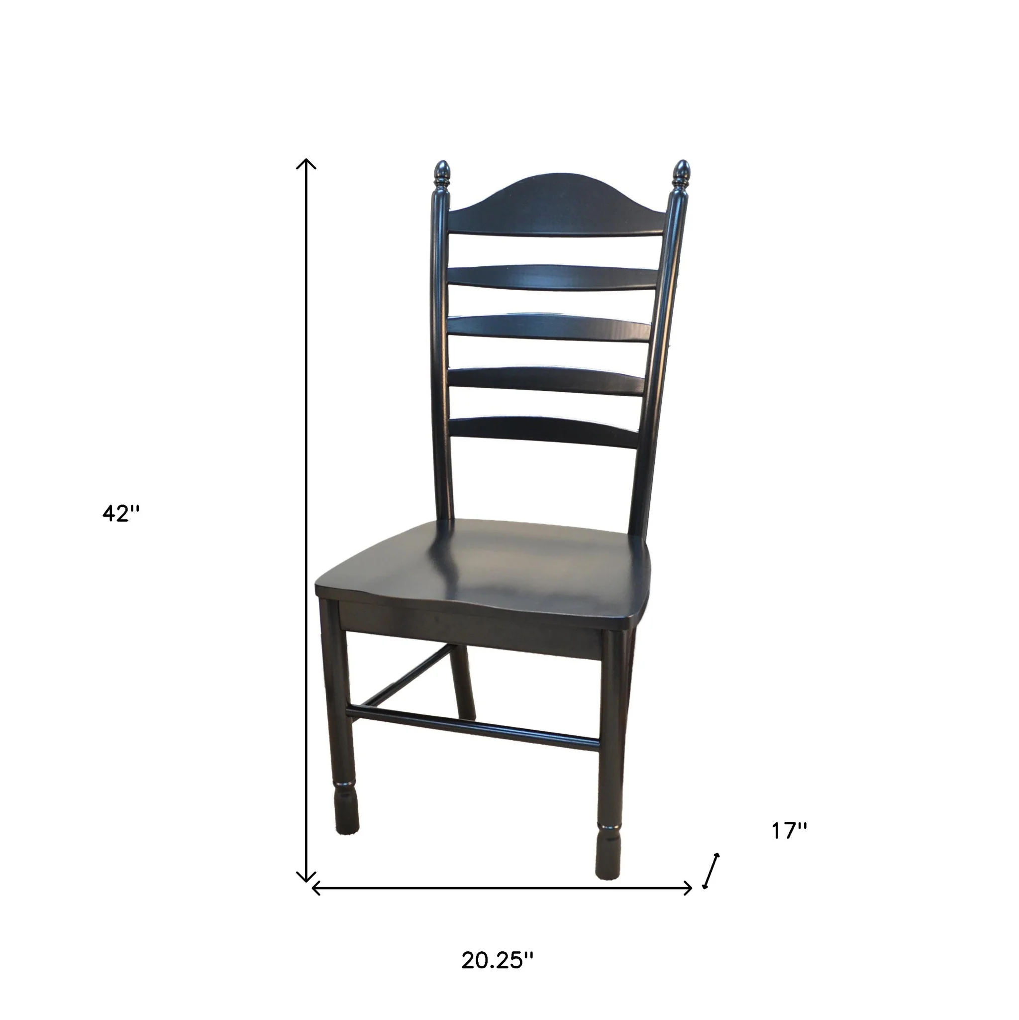 Black Wood Ladder Back Dining Side Chair By Homeroots - Image 5