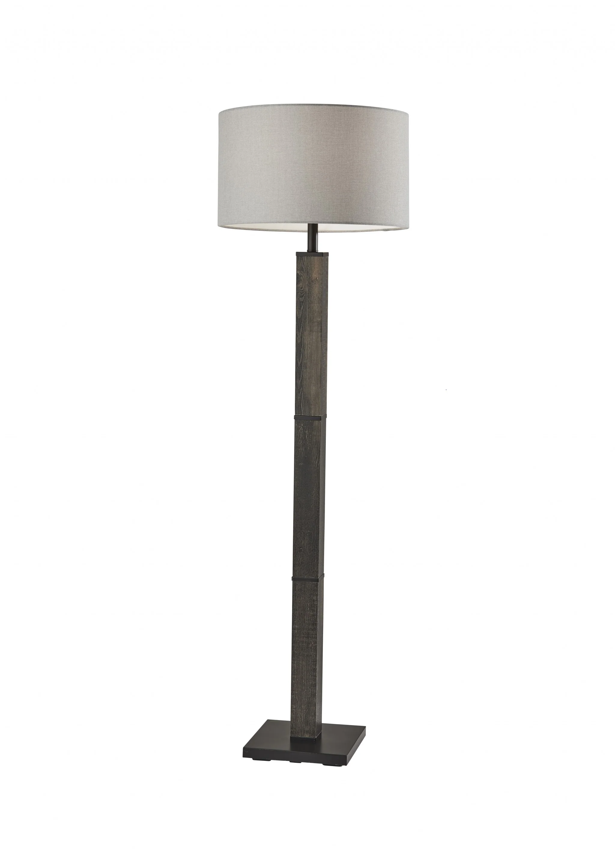 Black Wood Pillar Floor Lamp - Image 2