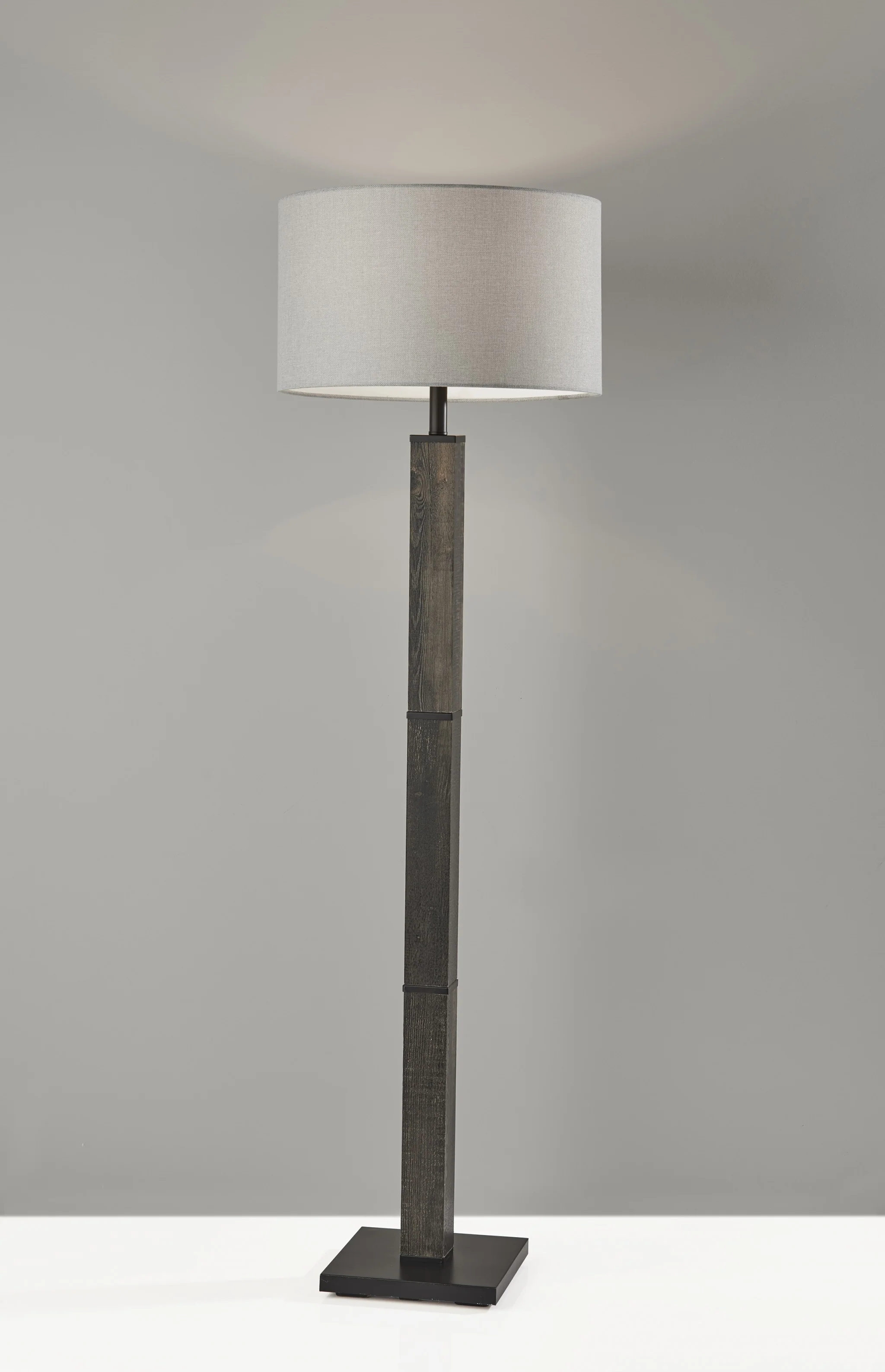 Black Wood Pillar Floor Lamp - Image 3