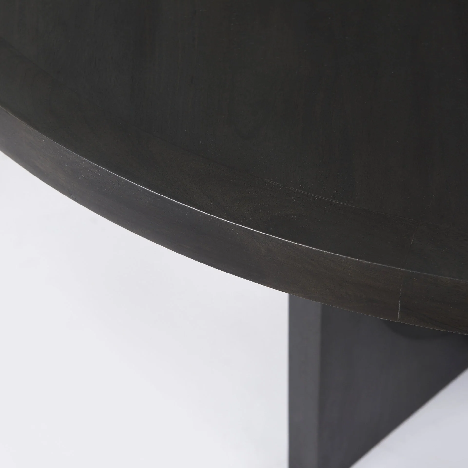 Black Wood Round Geometric Dining Table By Homeroots - Image 5
