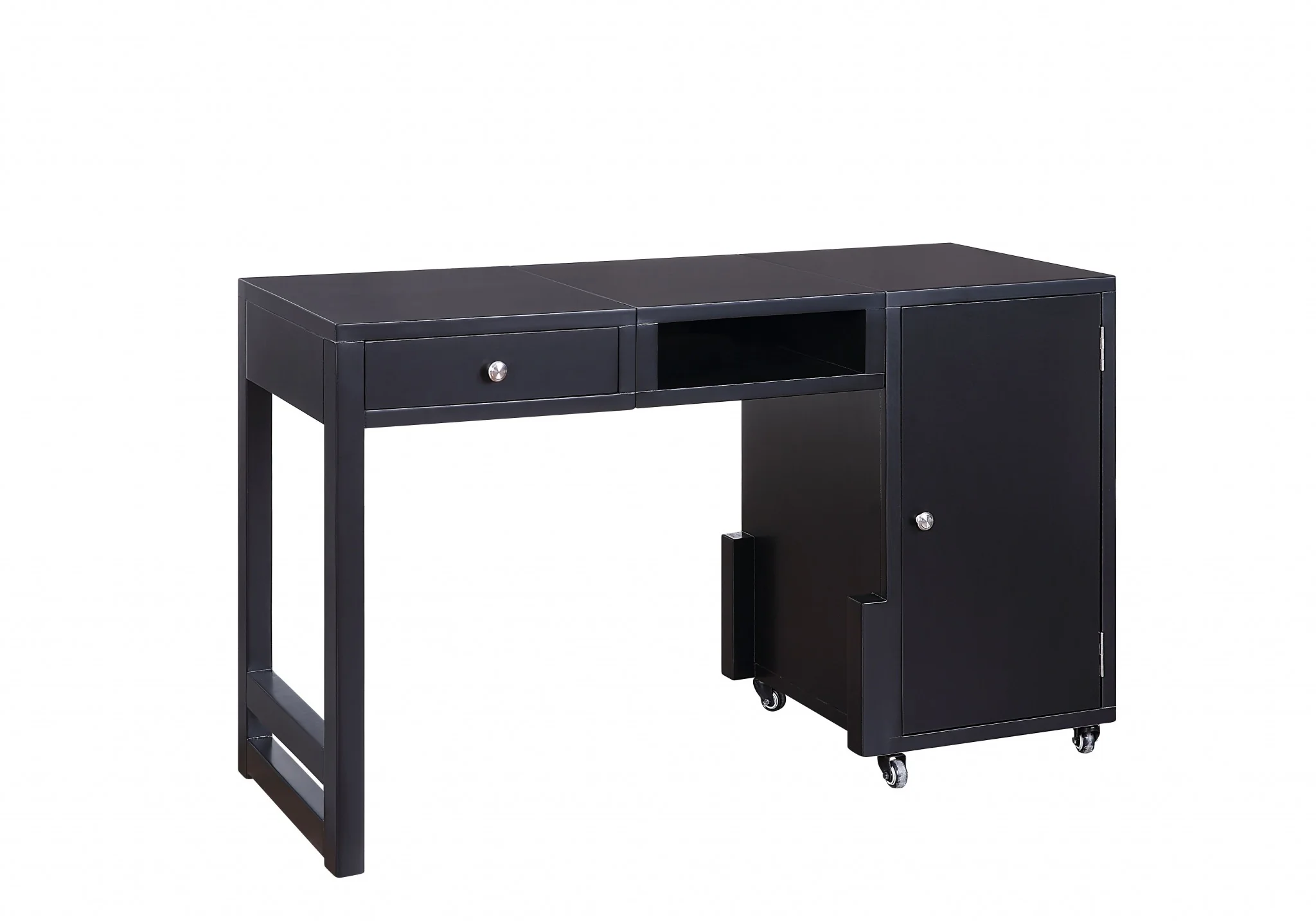 Black Wood Veneer Desk (Convertible) By Homeroots - Image 2