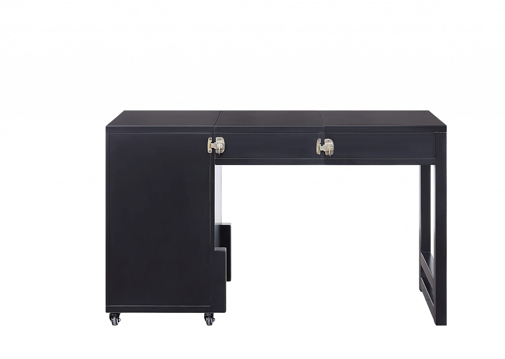 Black Wood Veneer Desk (Convertible) By Homeroots - Image 3