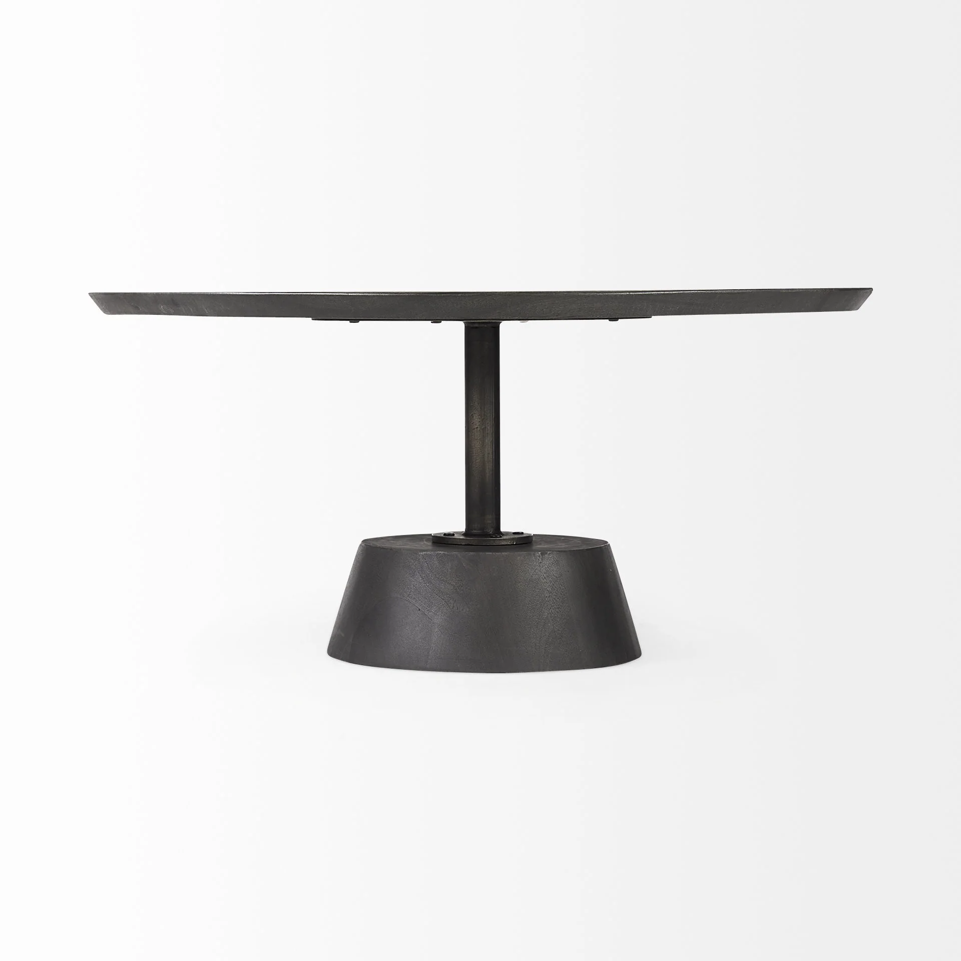 Black Wooden Pedestal Base Coffee Table By Homeroots - Image 2