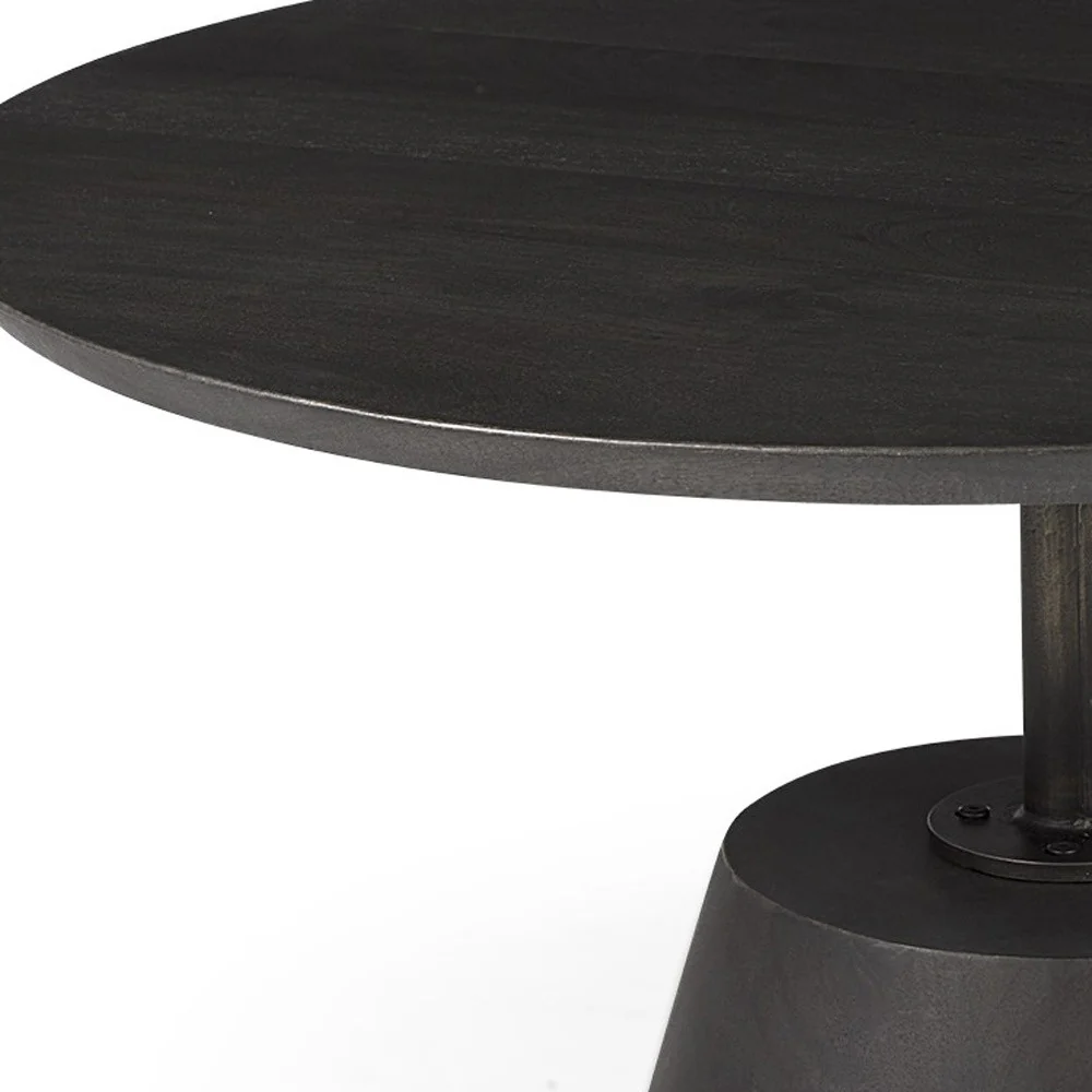 Black Wooden Pedestal Base Coffee Table By Homeroots - Image 6