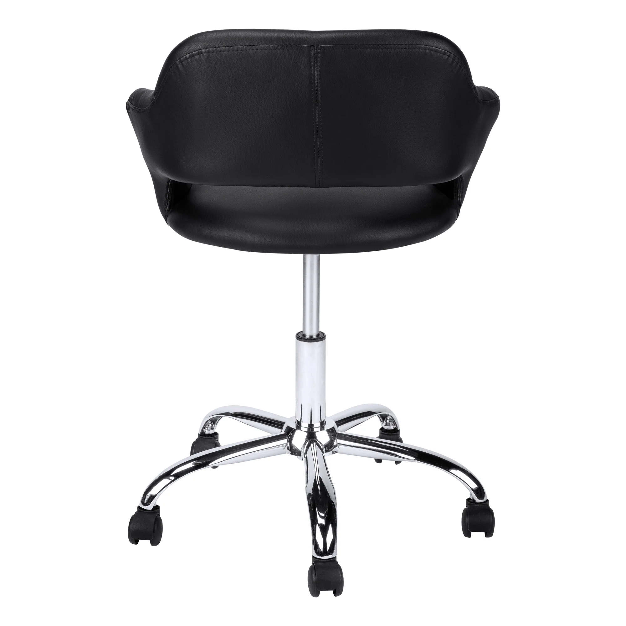 Black Chrome Metal Hydraulic Lift Base Office Chair By Homeroots - Image 2