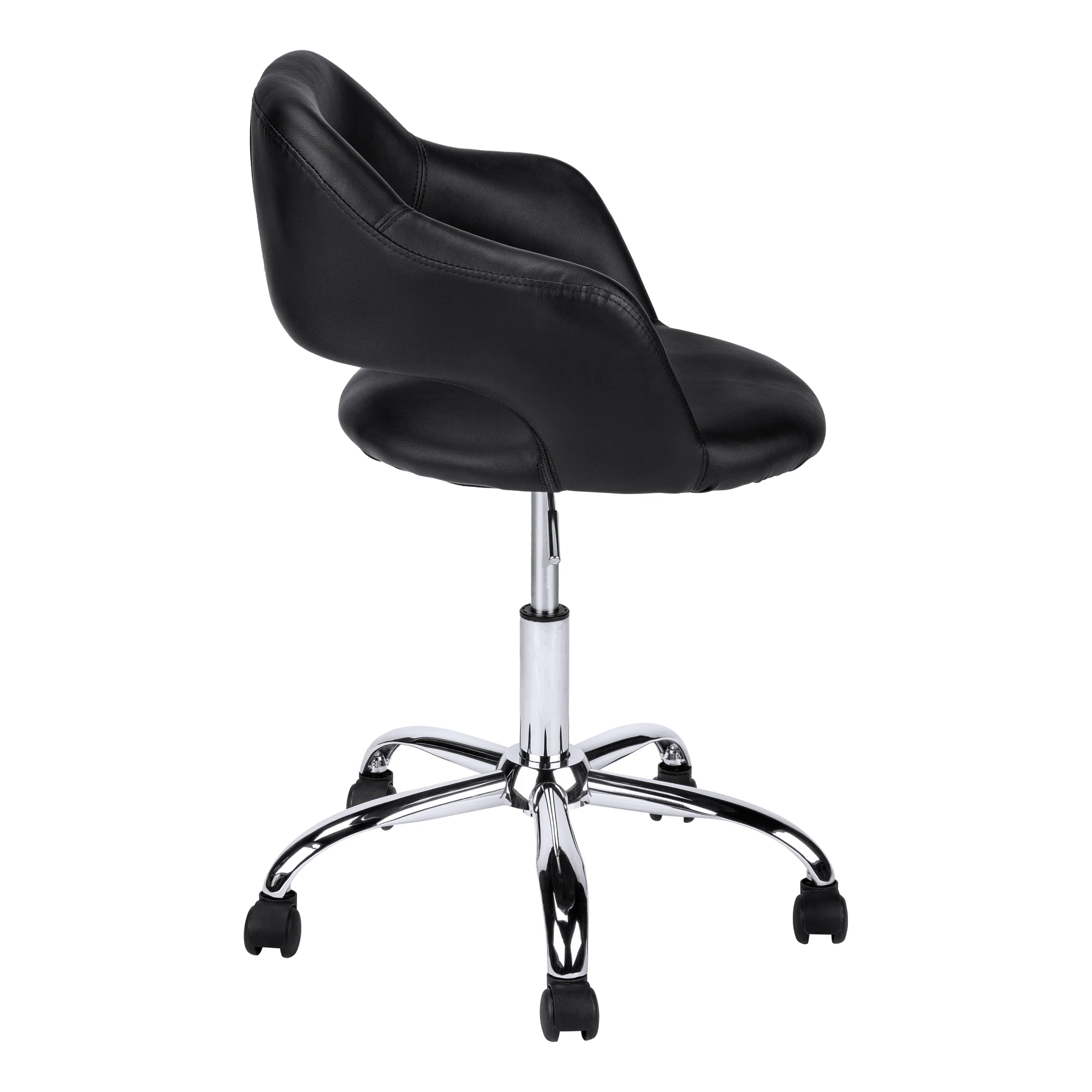 Black Chrome Metal Hydraulic Lift Base Office Chair By Homeroots - Image 3
