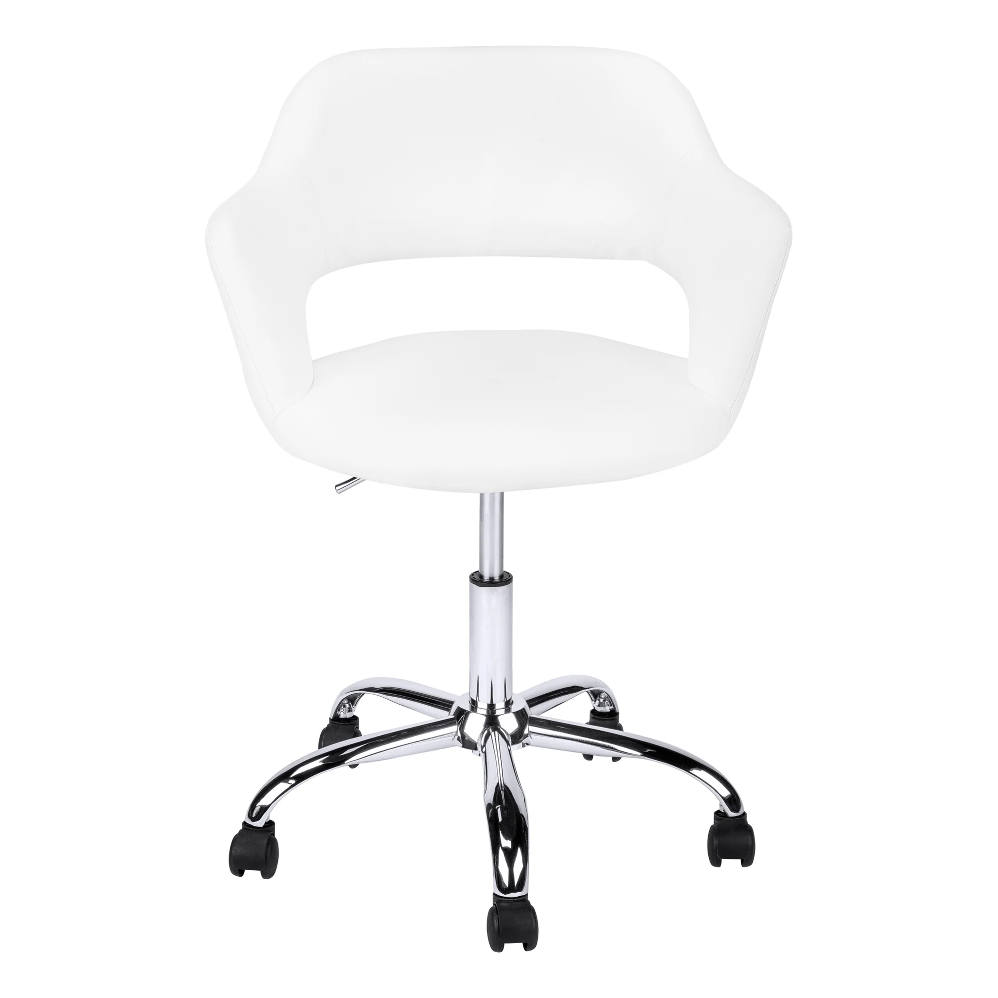 Black Chrome Metal Hydraulic Lift Base Office Chair By Homeroots - Image 5