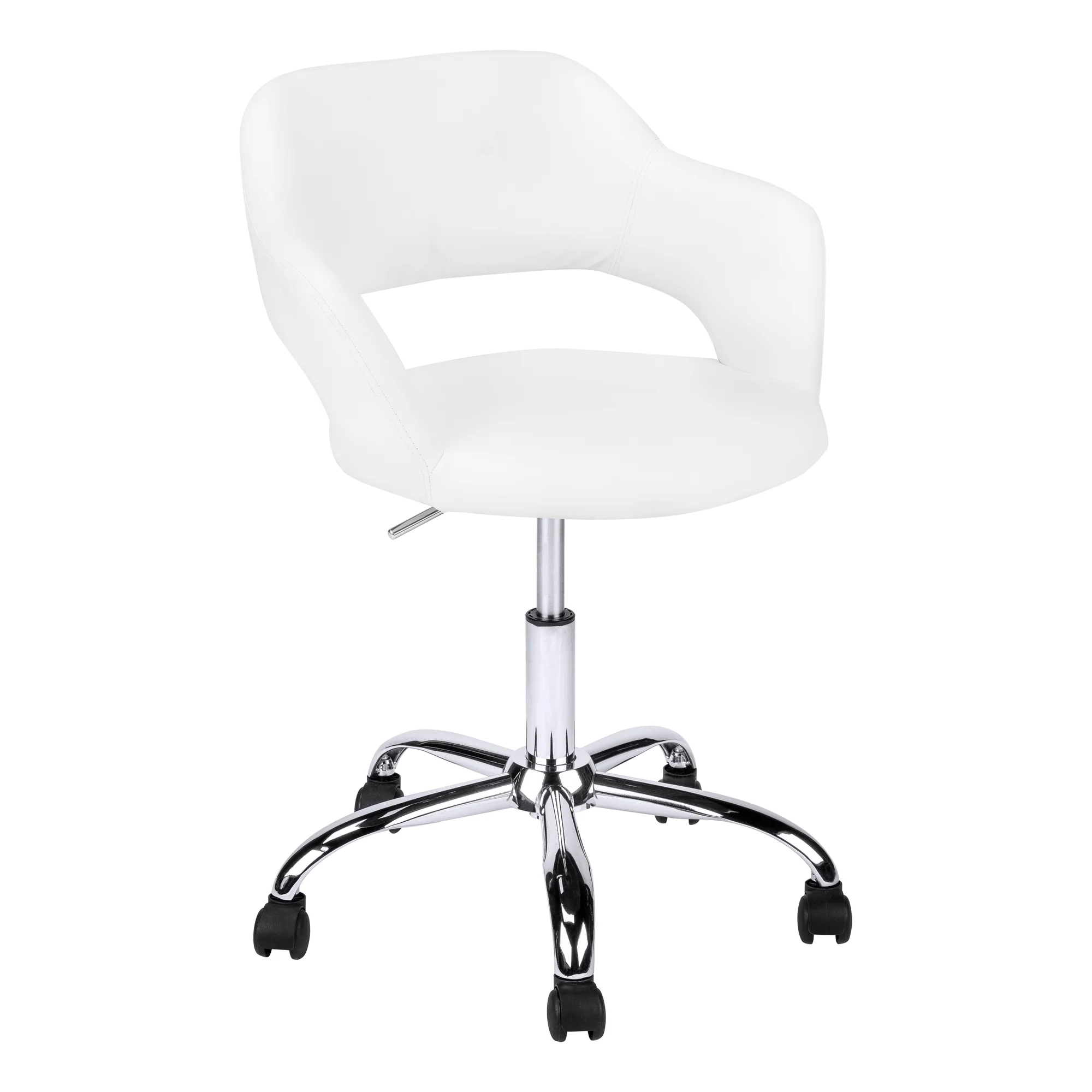 Black Chrome Metal Hydraulic Lift Base Office Chair By Homeroots - Image 6