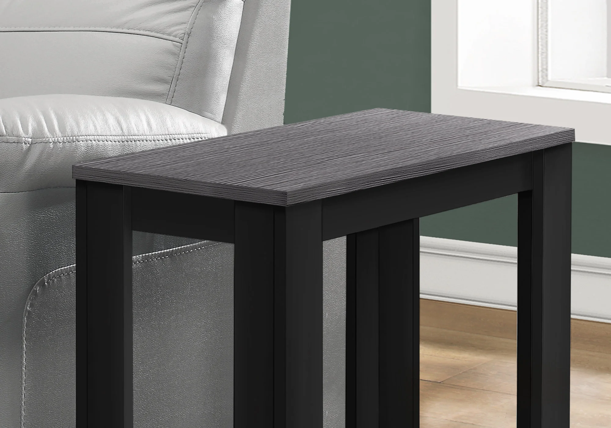 BlackGrey Particle Board Laminate Accent Table By Homeroots - Image 2