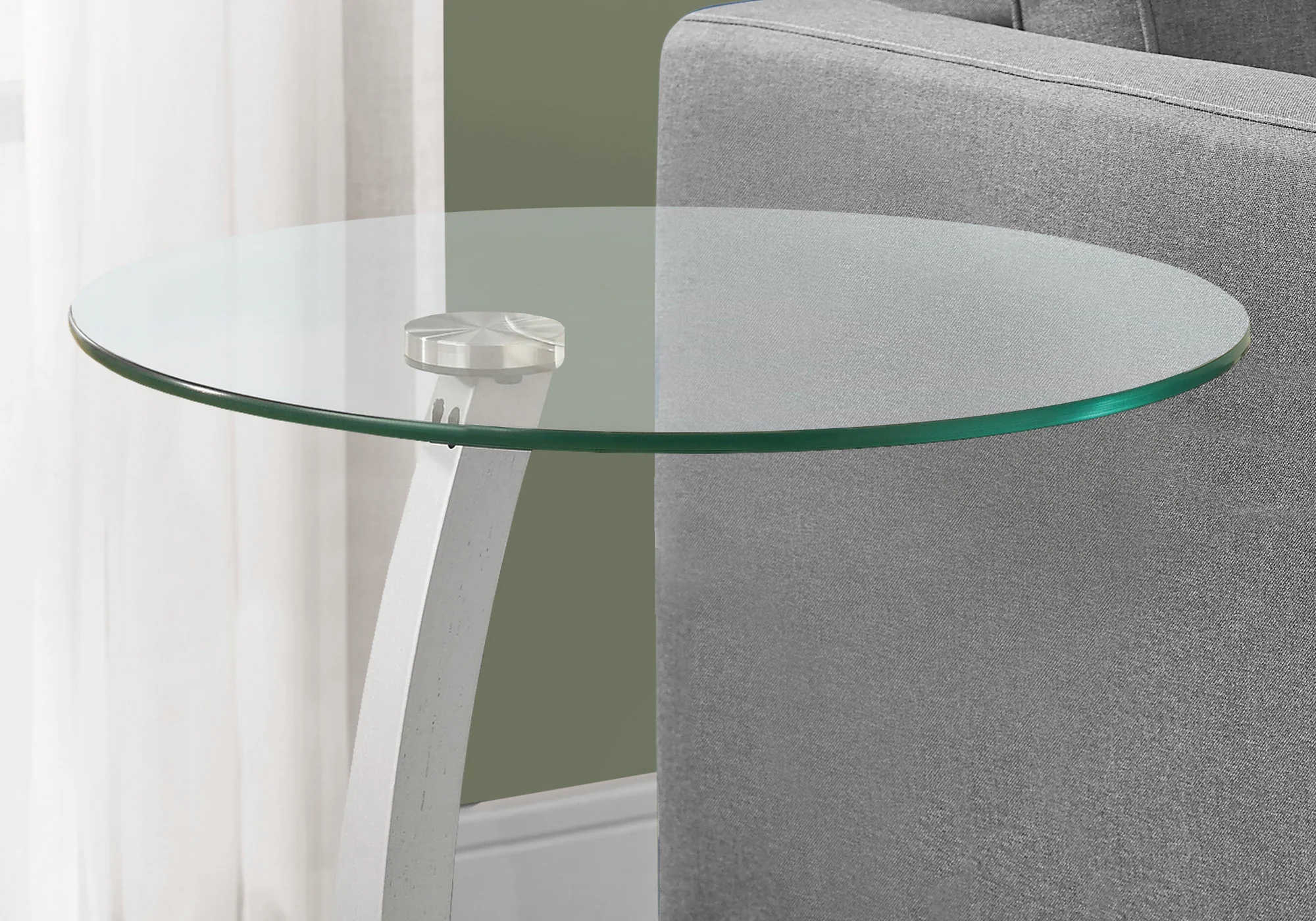 BlackSilver Particle Board Tempered Glass Accent Table By Homeroots - 332975 - Image 2