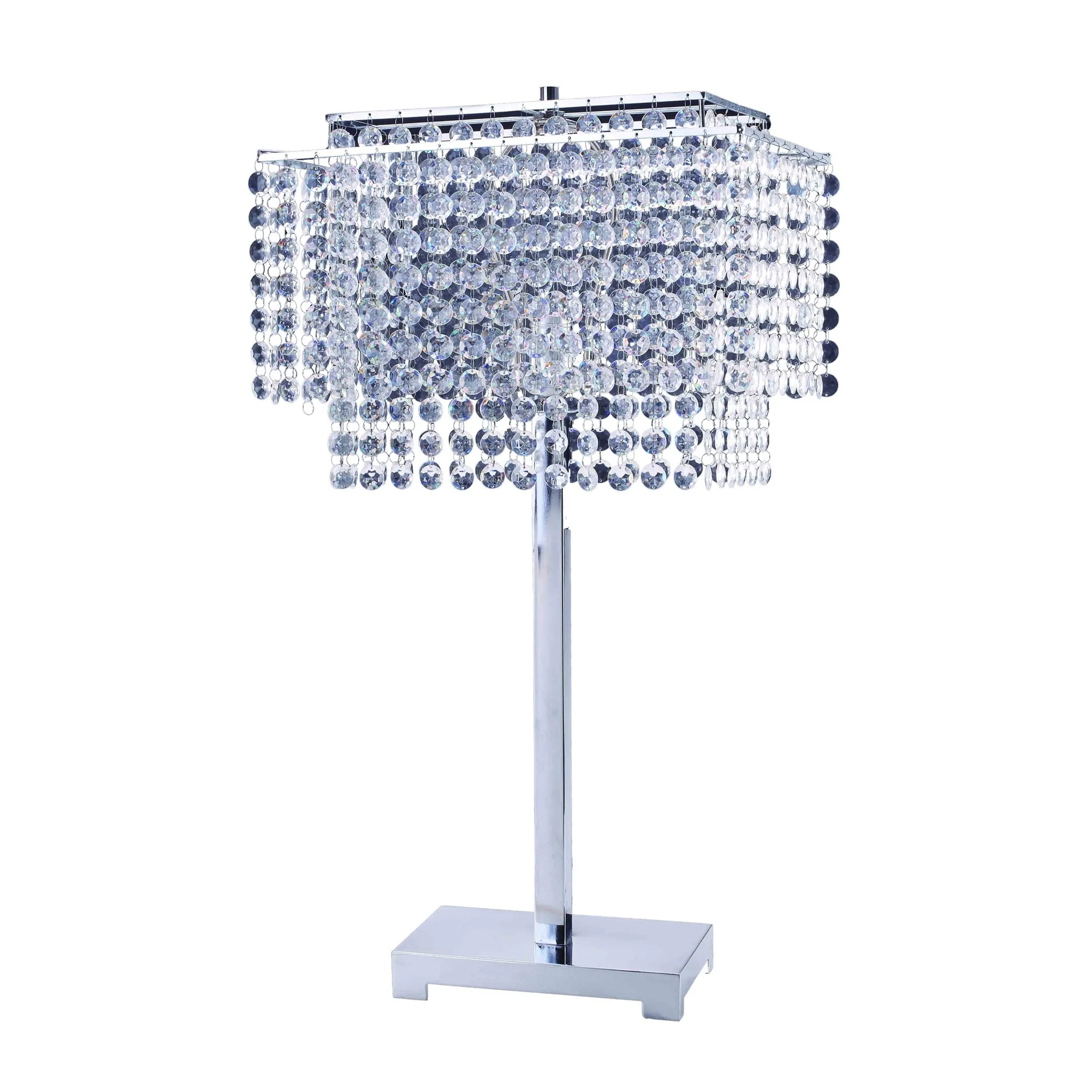 Bling Glam Faux Crystal Rectangular Table Lamp By Homeroots - Image 2