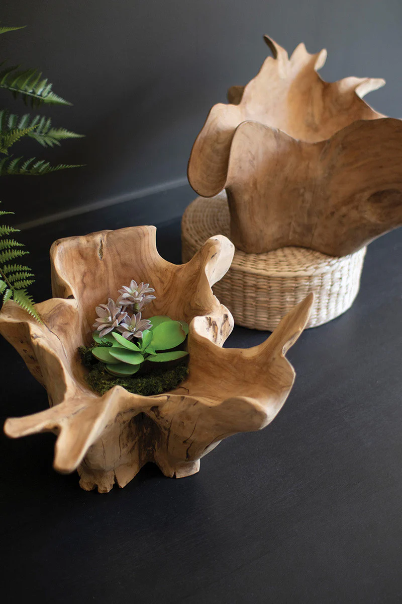 Blooming Teak Root Bowl By Kalalou - Image 3