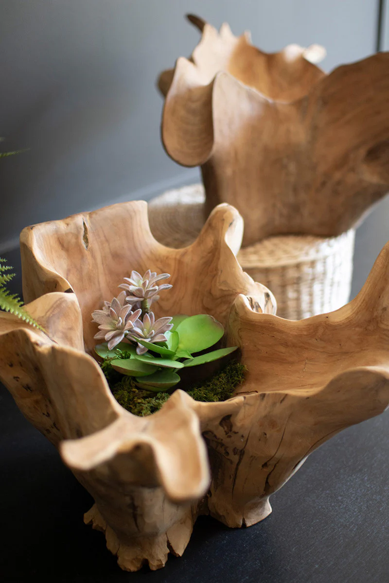 Blooming Teak Root Bowl By Kalalou - Image 4